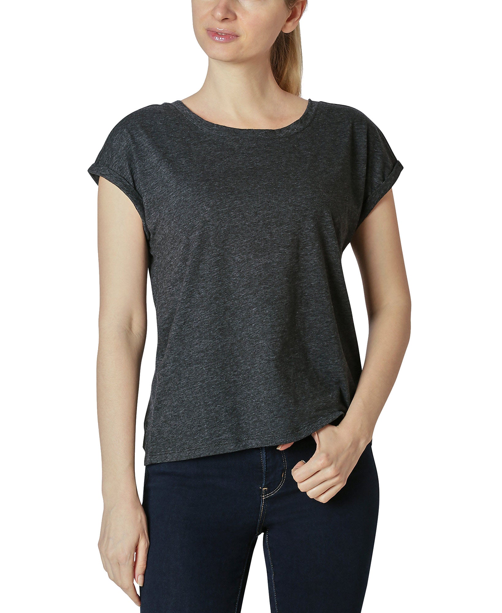 Ultra Flirt Juniors Crisscross Back T Shirt Black