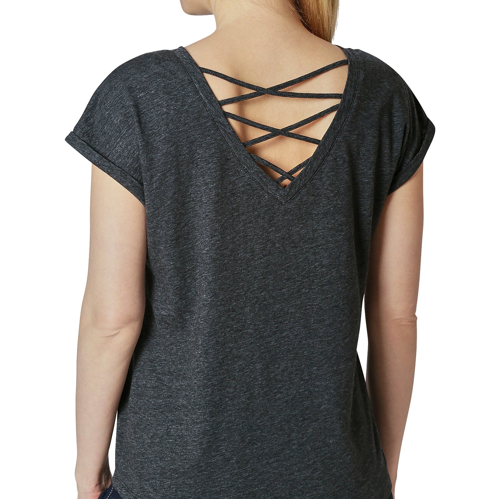 Ultra Flirt Juniors Crisscross Back T Shirt