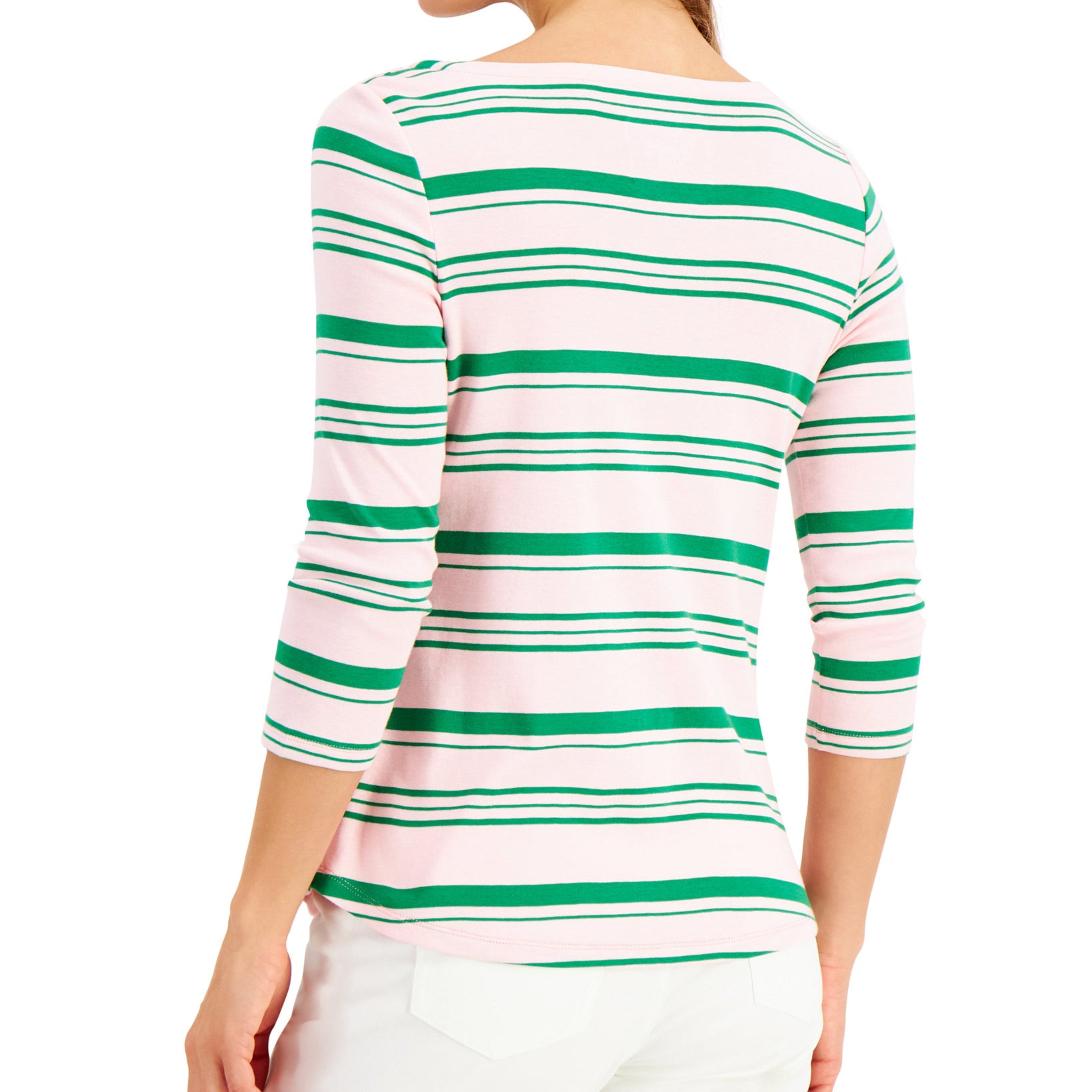 Charter Club Women Cotton Variegated Striped Top