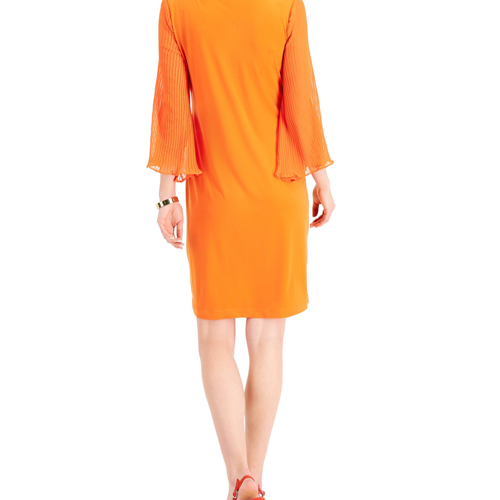 JM Collection Women Pleated Sleeve Dress