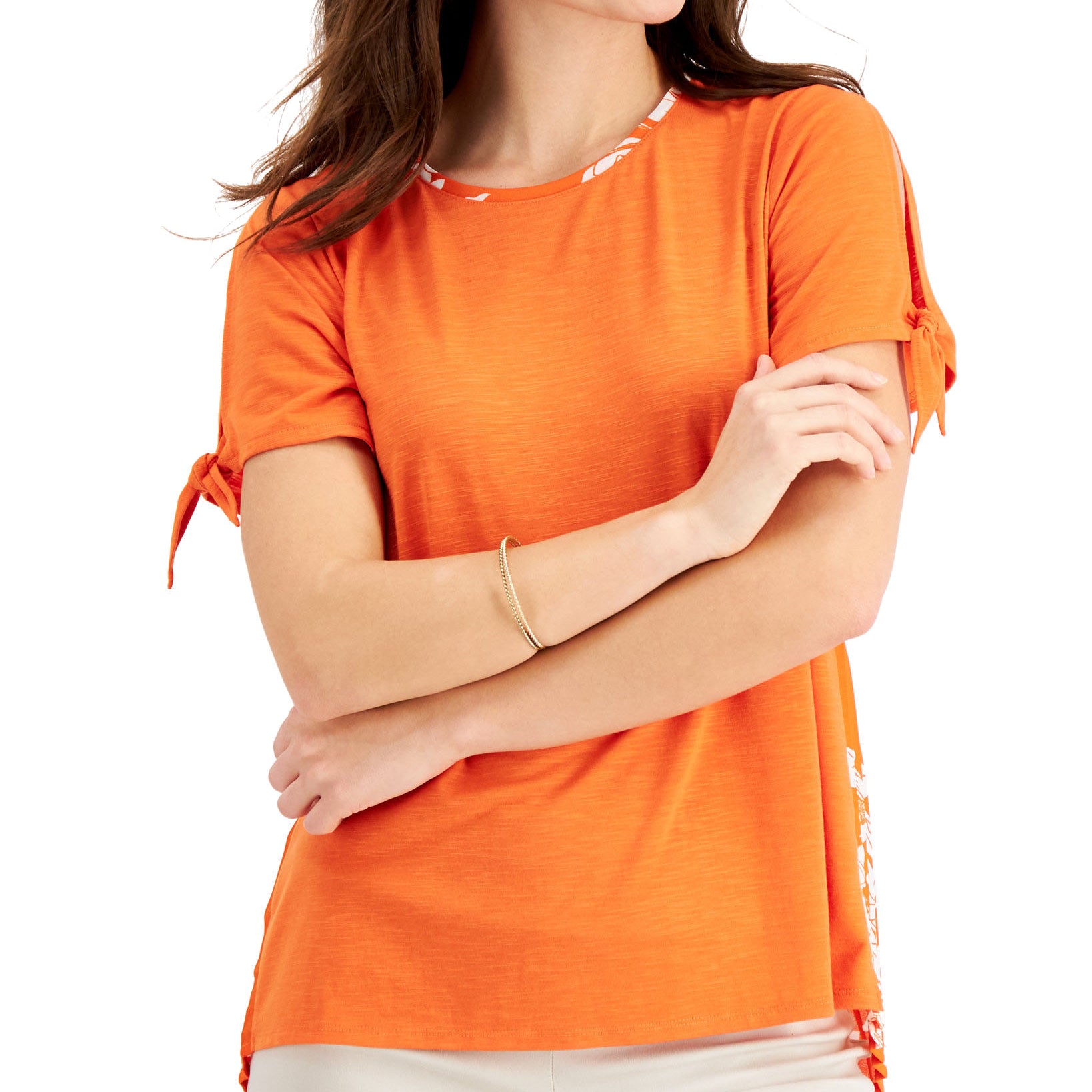 JM-Collection-Women-Plus-Printed-Pleated-Top-True-Pumpkin-Combo
