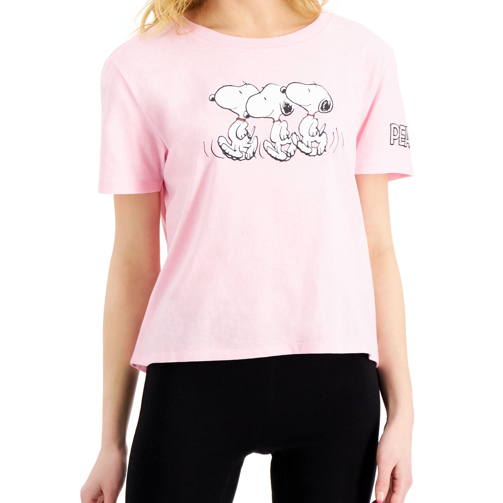Freeze 24 7 Women Peanuts Snoopy Graphic T Shirt Pink