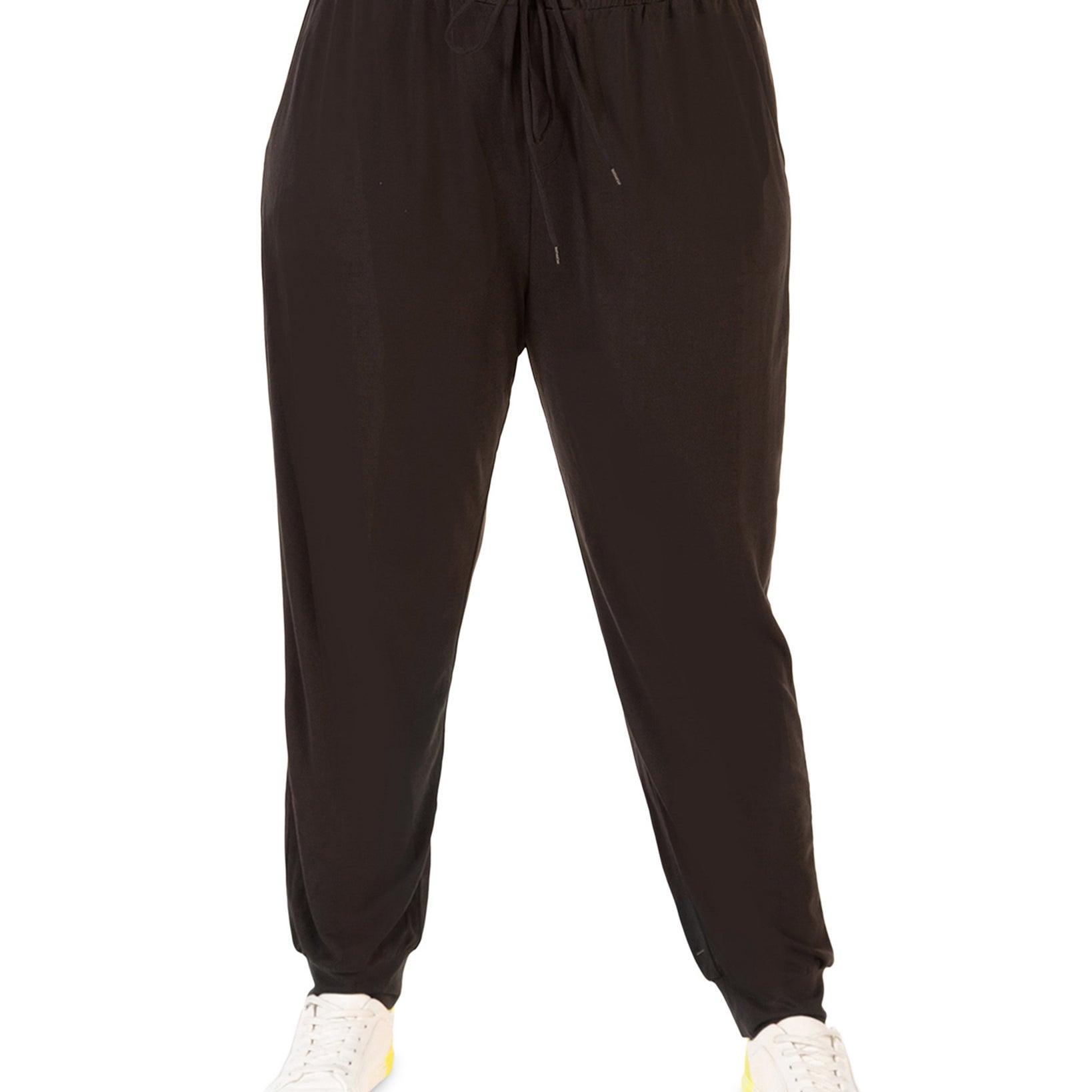 Black Tape Women Plus Draped Jogger Pants Dark Grey
