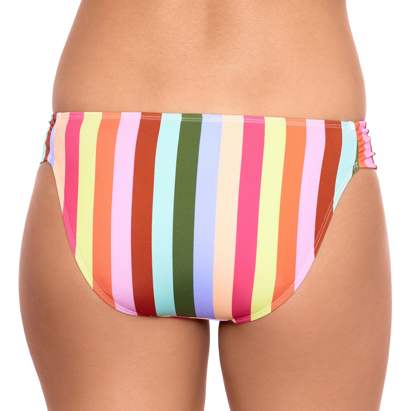 Salt + Cove Women Cabana Stripes Tab Side Hipster Bikini Bottoms