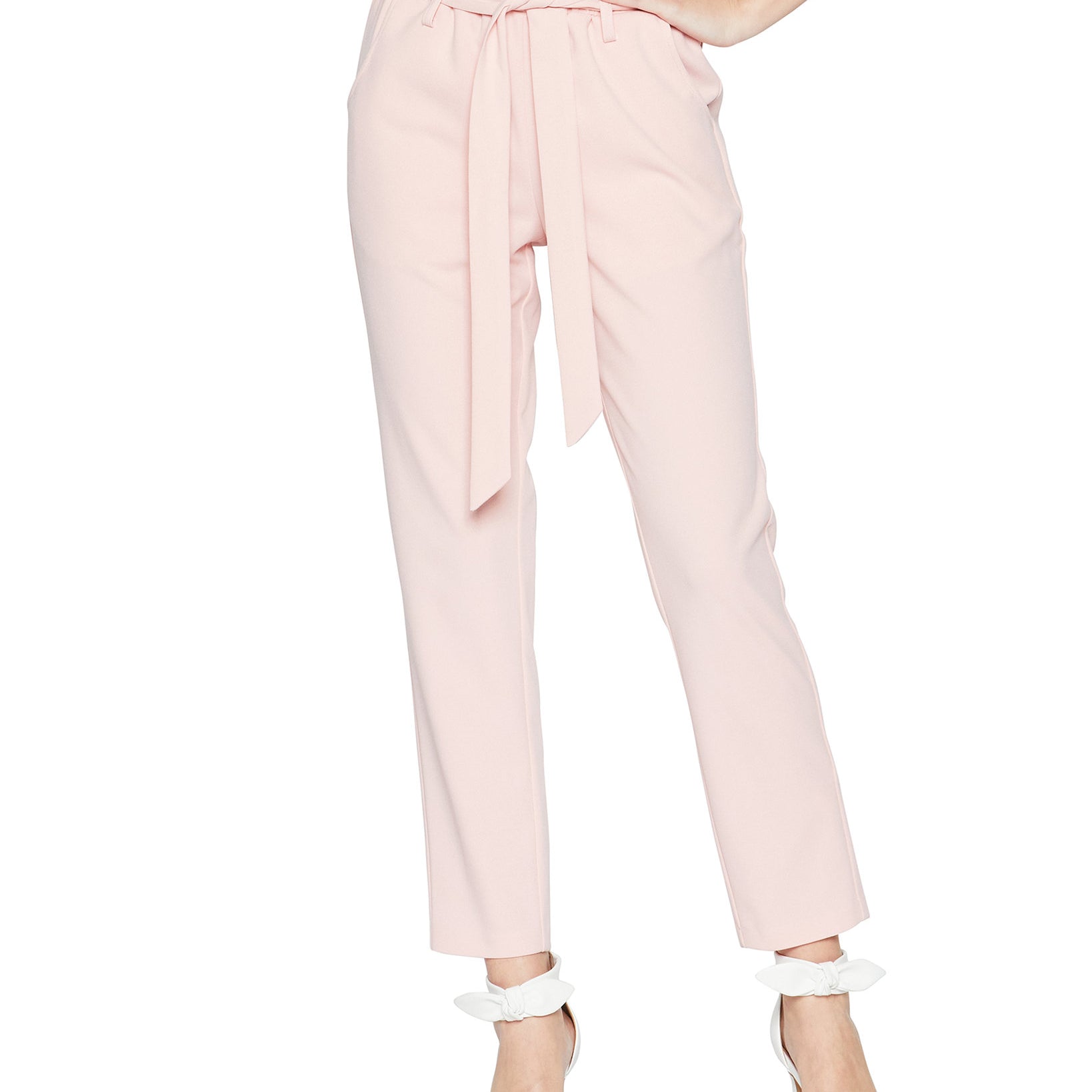 BCBGeneration Women Paperbag Ankle Pants Rose Smoke