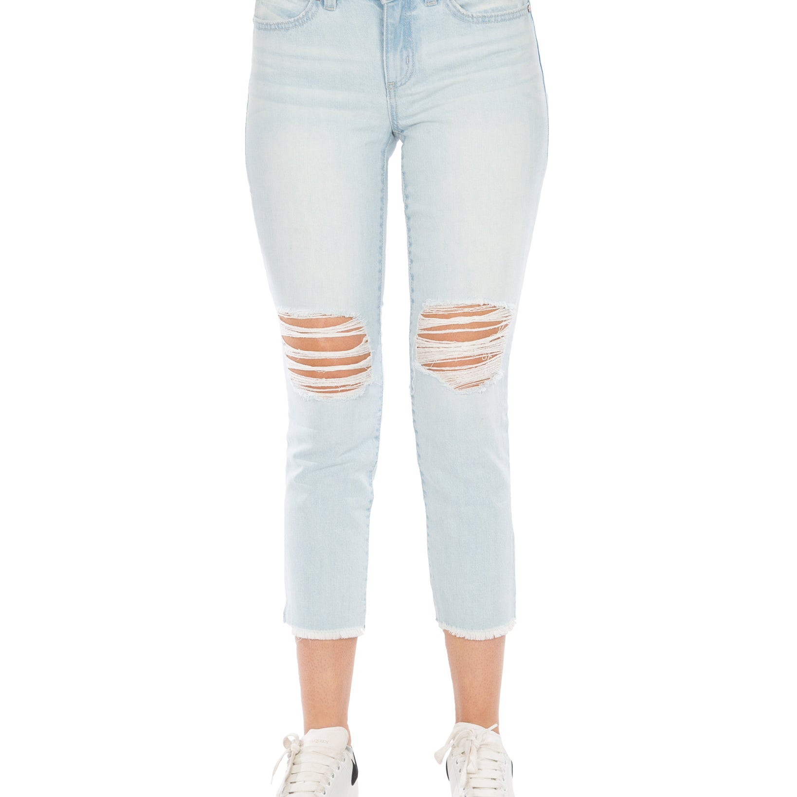 Rewash Women Distressed Cropped Skinny Jeans Blue Black Antique