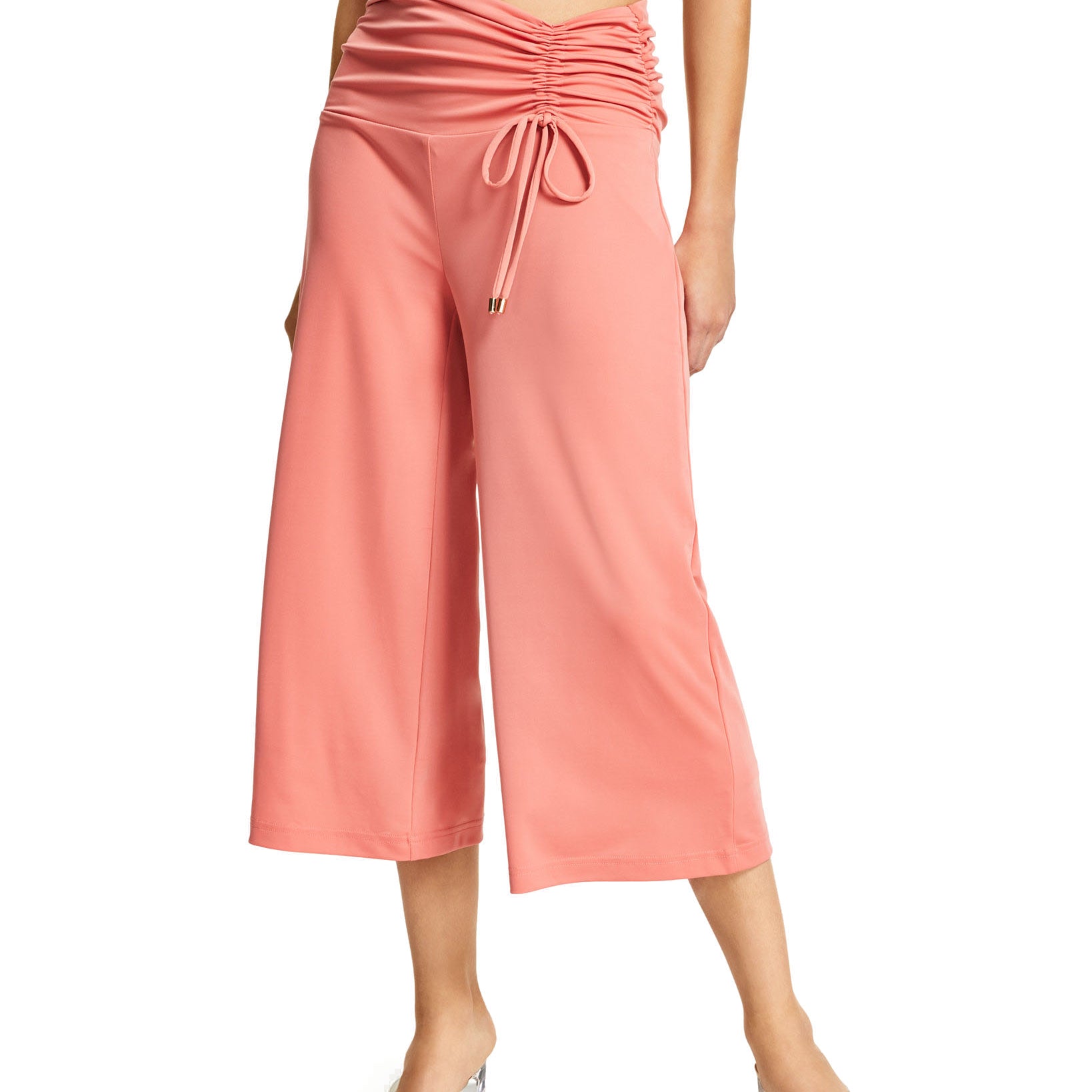 INC International Concepts Women Plus Ruched Culotte French Peach
