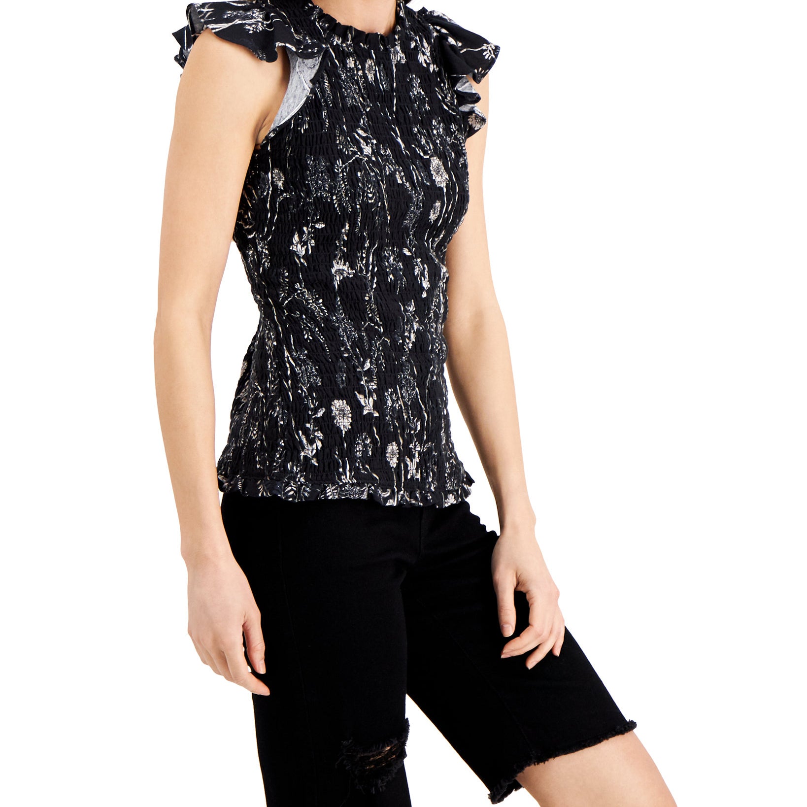 INC-International-Concepts-Women-Floral-Print-Smocked-Top