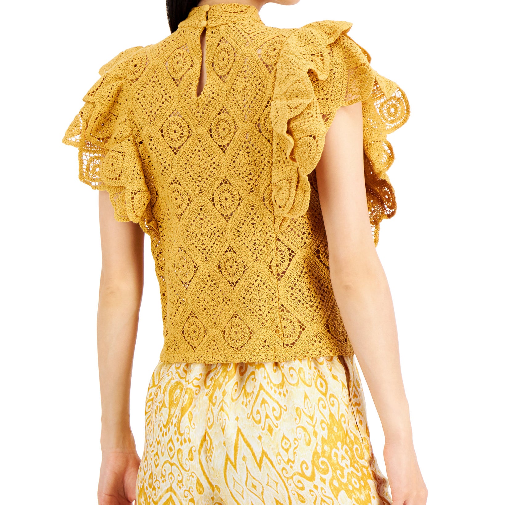 INC International Concepts Women Bubble Hem Eyelet Top