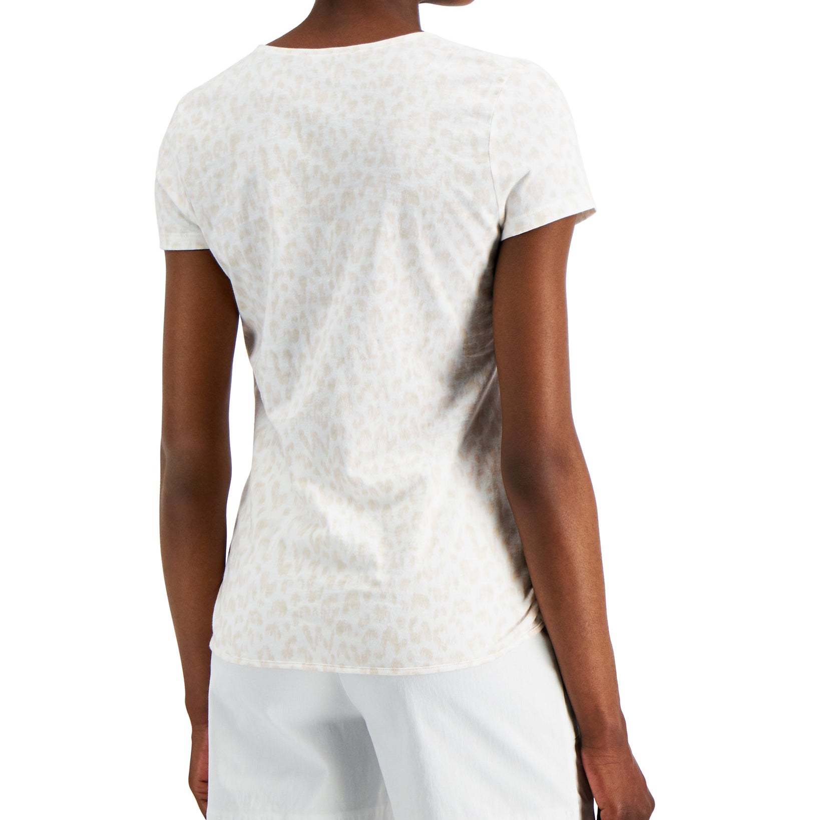 INC International Concepts Women Cotton Animal Print Twist Front Top