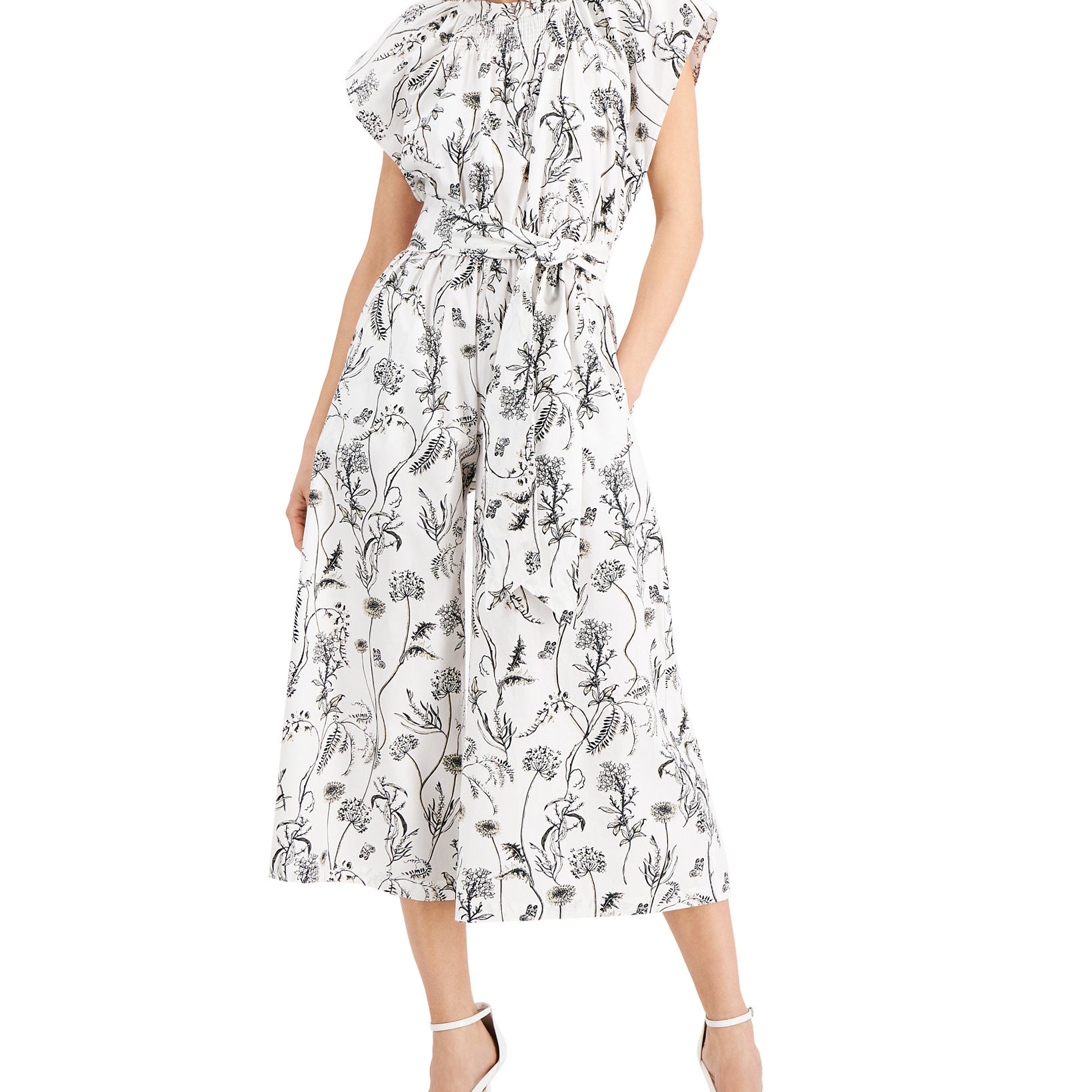 INC International Concepts Women Cotton Floral Print Jumpsuit Marley Botanical
