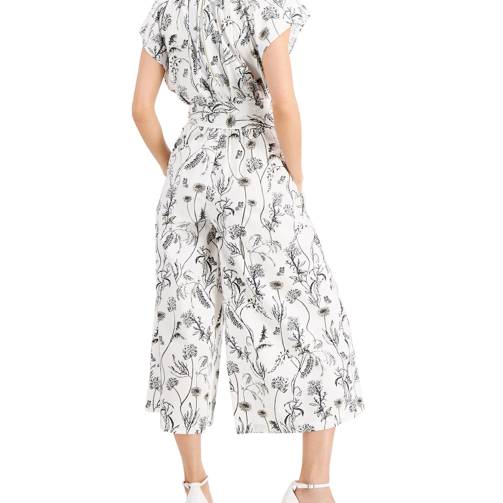 INC International Concepts Women Cotton Floral Print Jumpsuit
