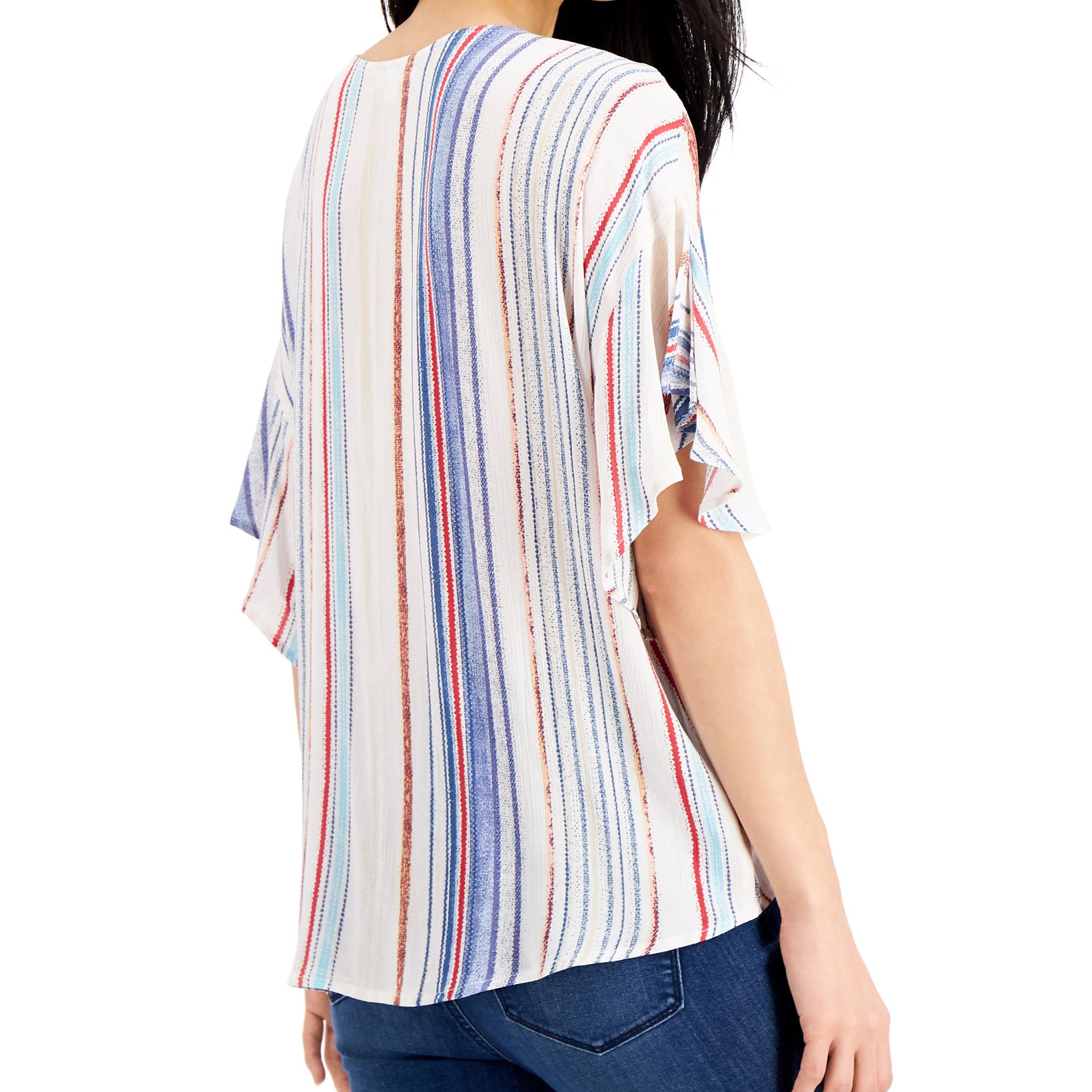 JPR Studio Women Striped Tie Front Top