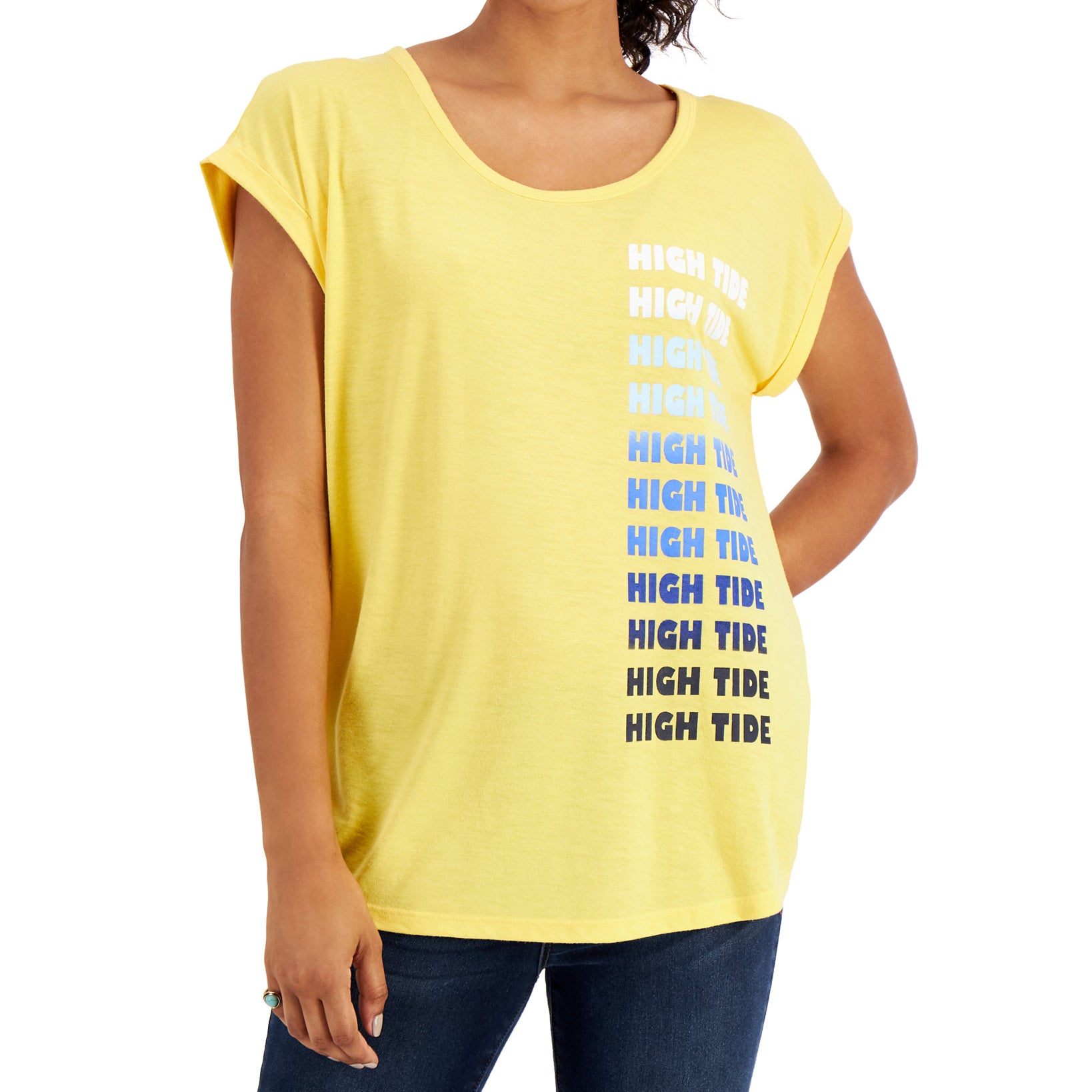 Style & Co Women High Tide Graphic T Shirt High Tide