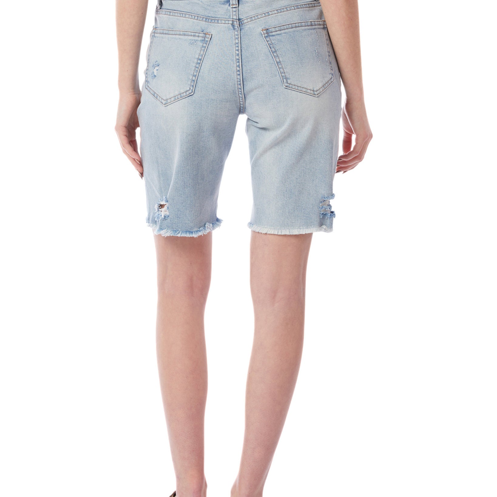 UNIONBAY Women Delores Destructed Boyfriend Bermuda Jean Shorts