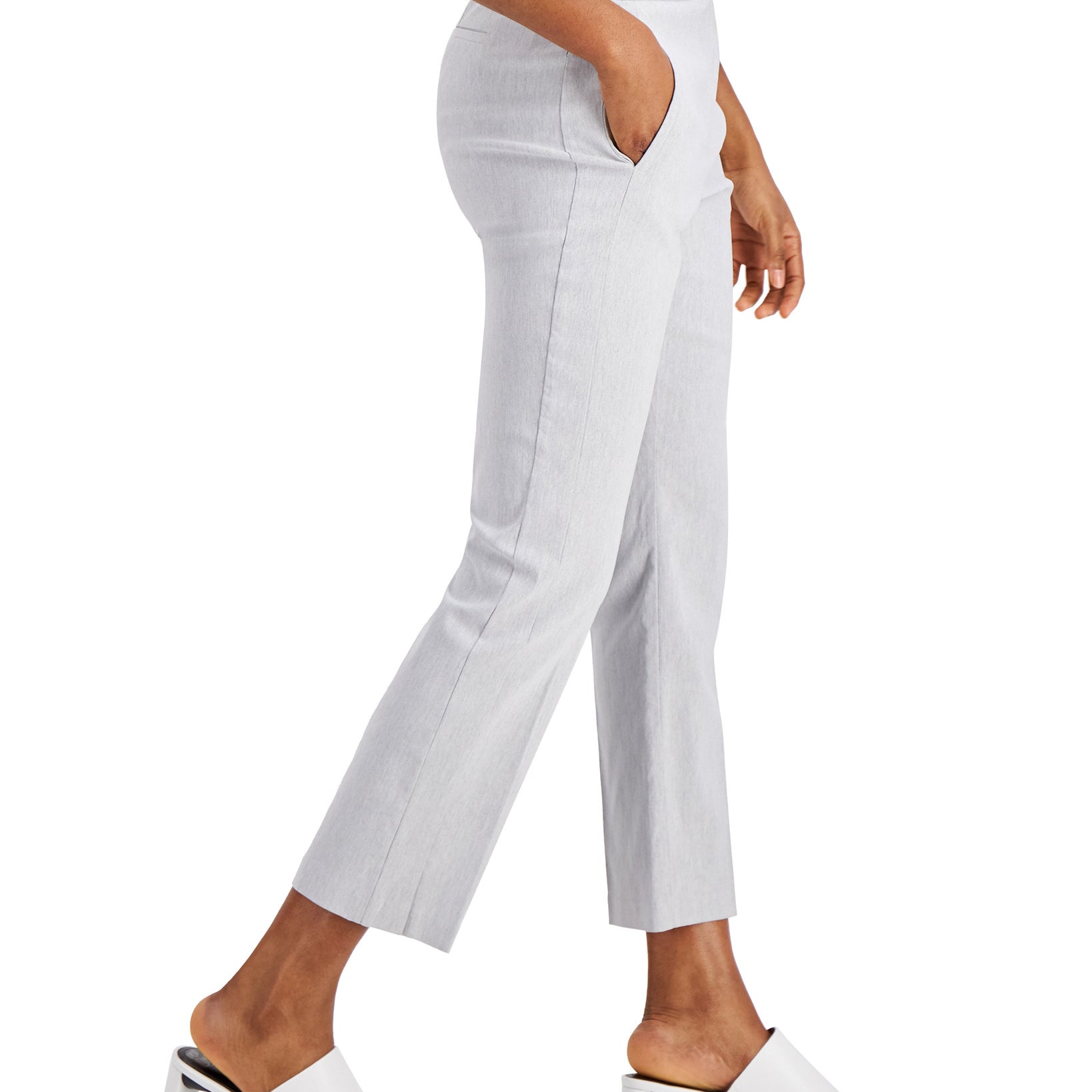 Alfani Women Cropped Slit Hem Straight Leg Pants