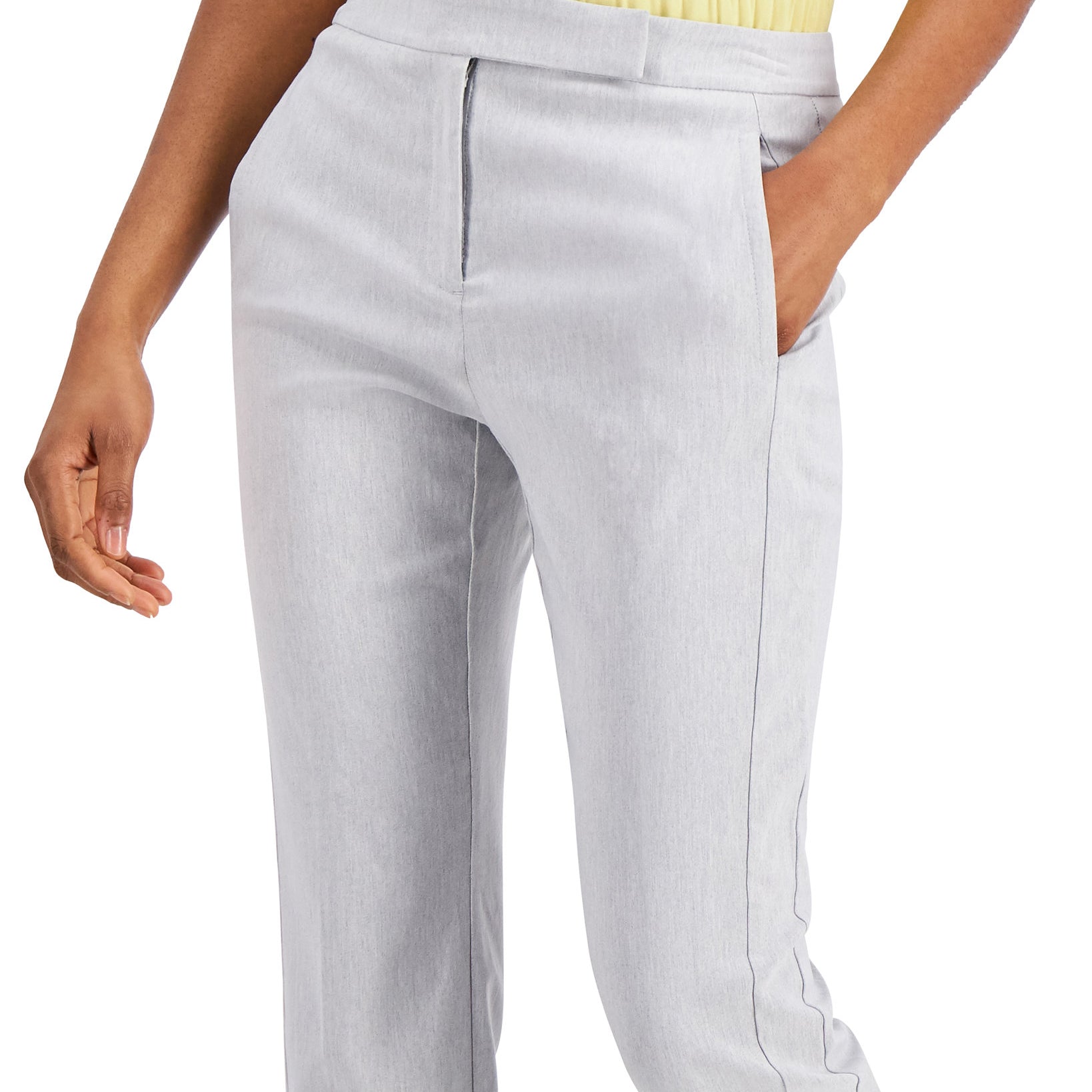 Alfani Women Cropped Slit Hem Straight Leg Pants