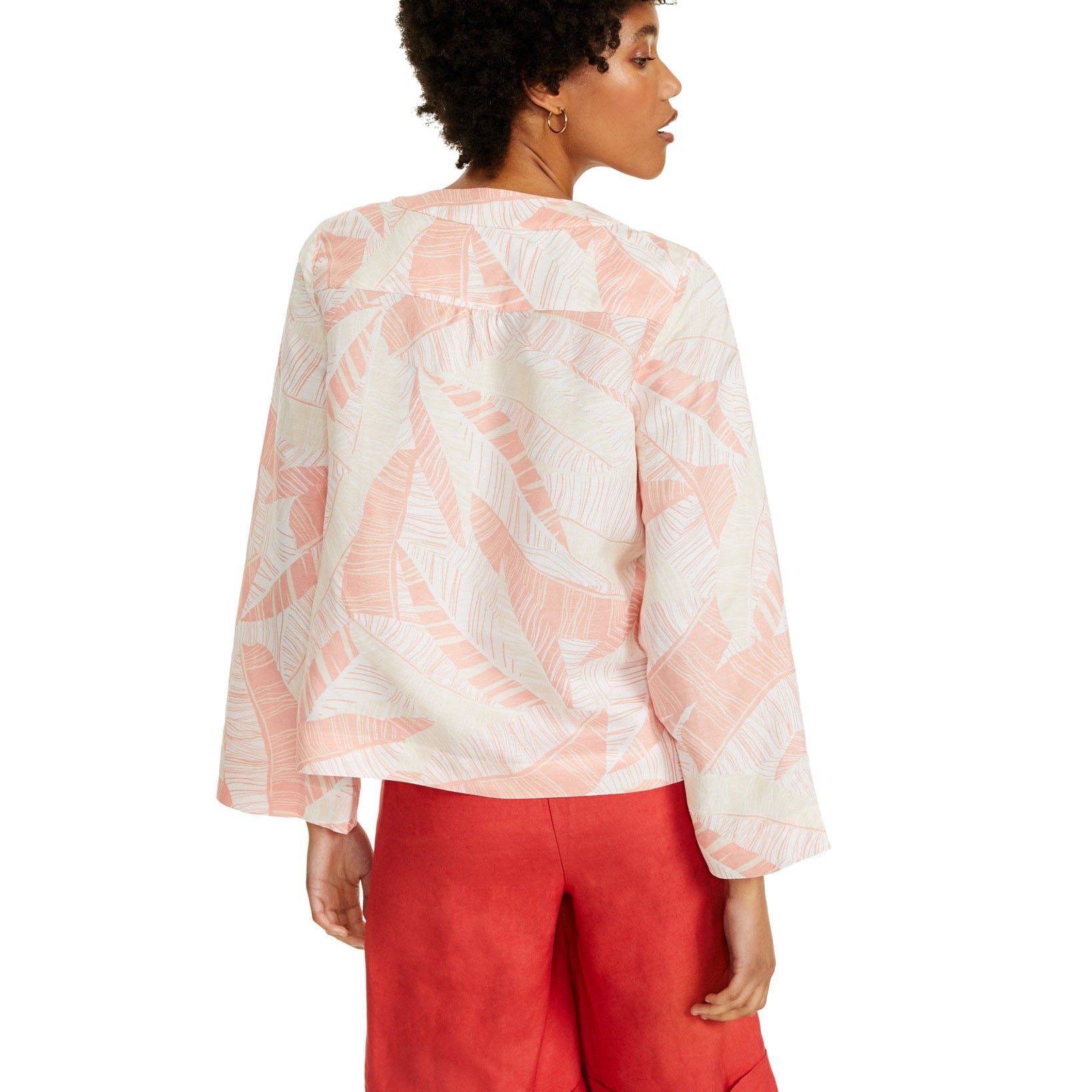 Alfani Women Printed V Neck Wide Sleeve Top