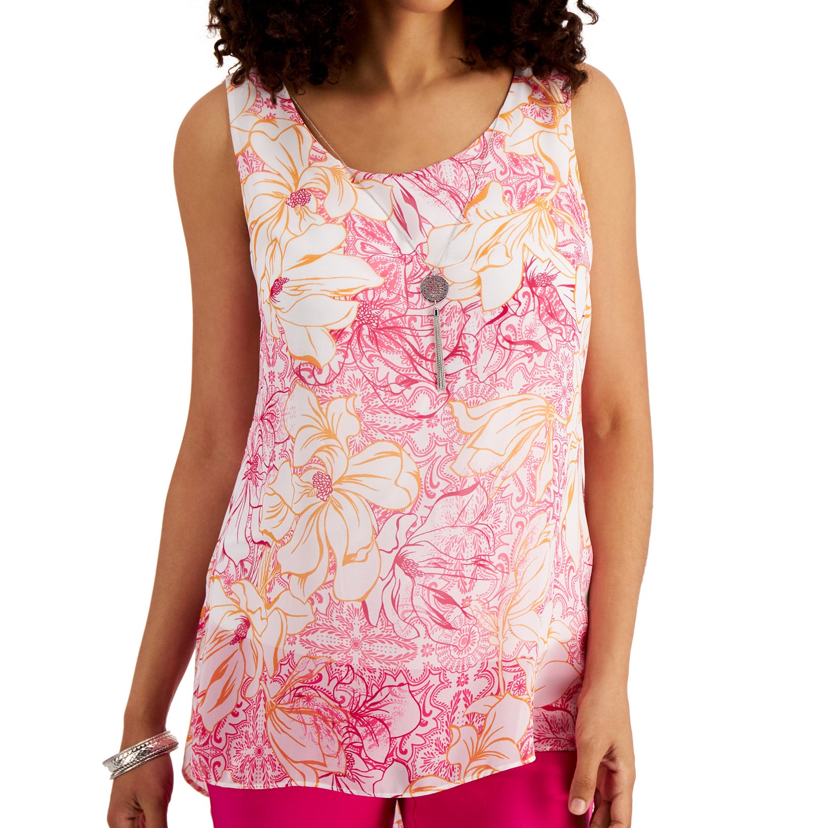 JM Collection Women Summer Aurora Top Berry Sorbet Combo