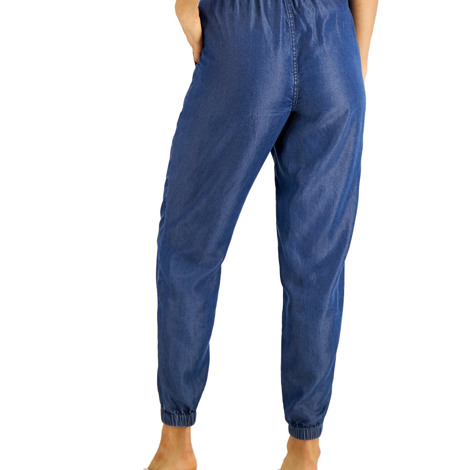 Bar III Women Chambray Pull On Jogger Pants
