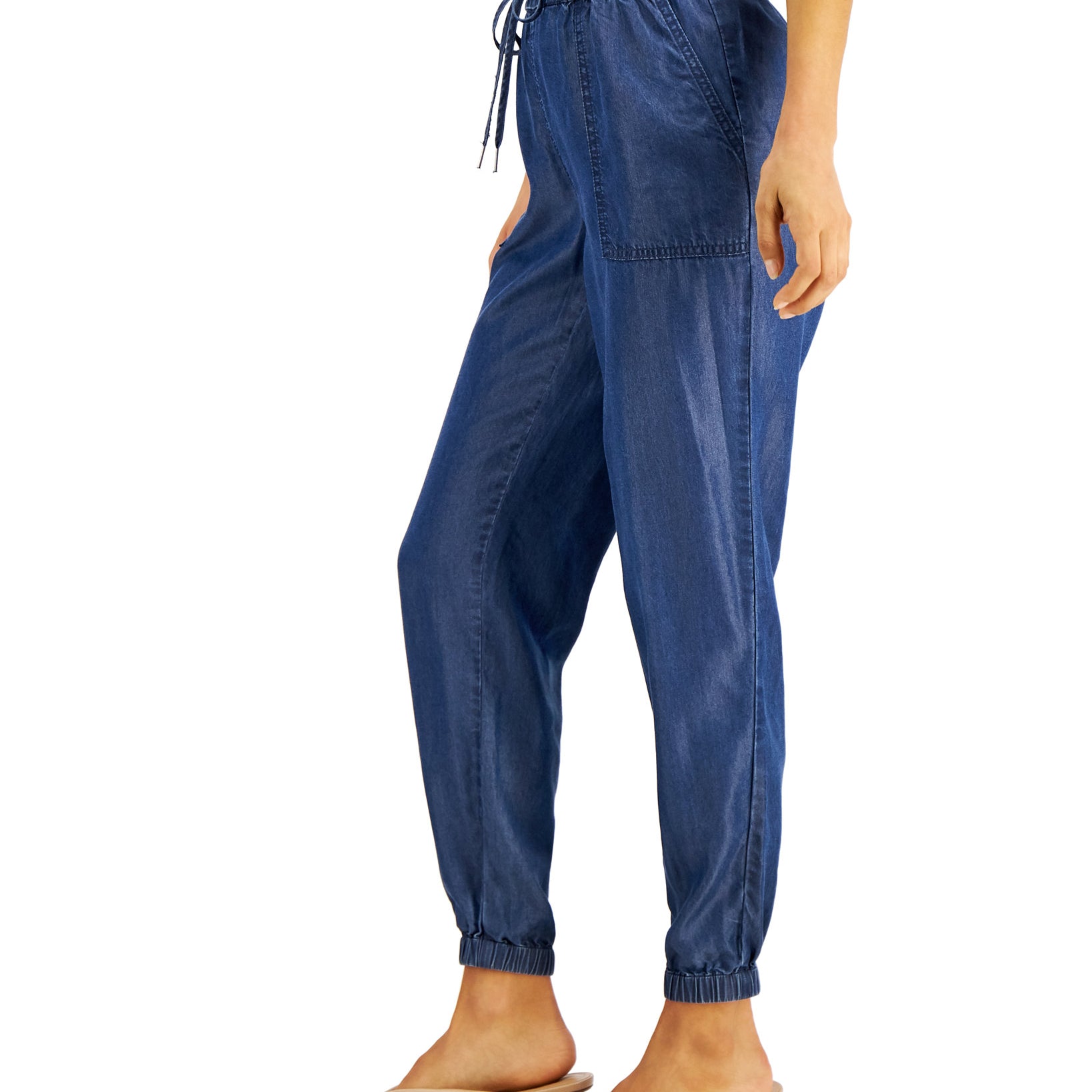 Bar III Women Chambray Pull On Jogger Pants