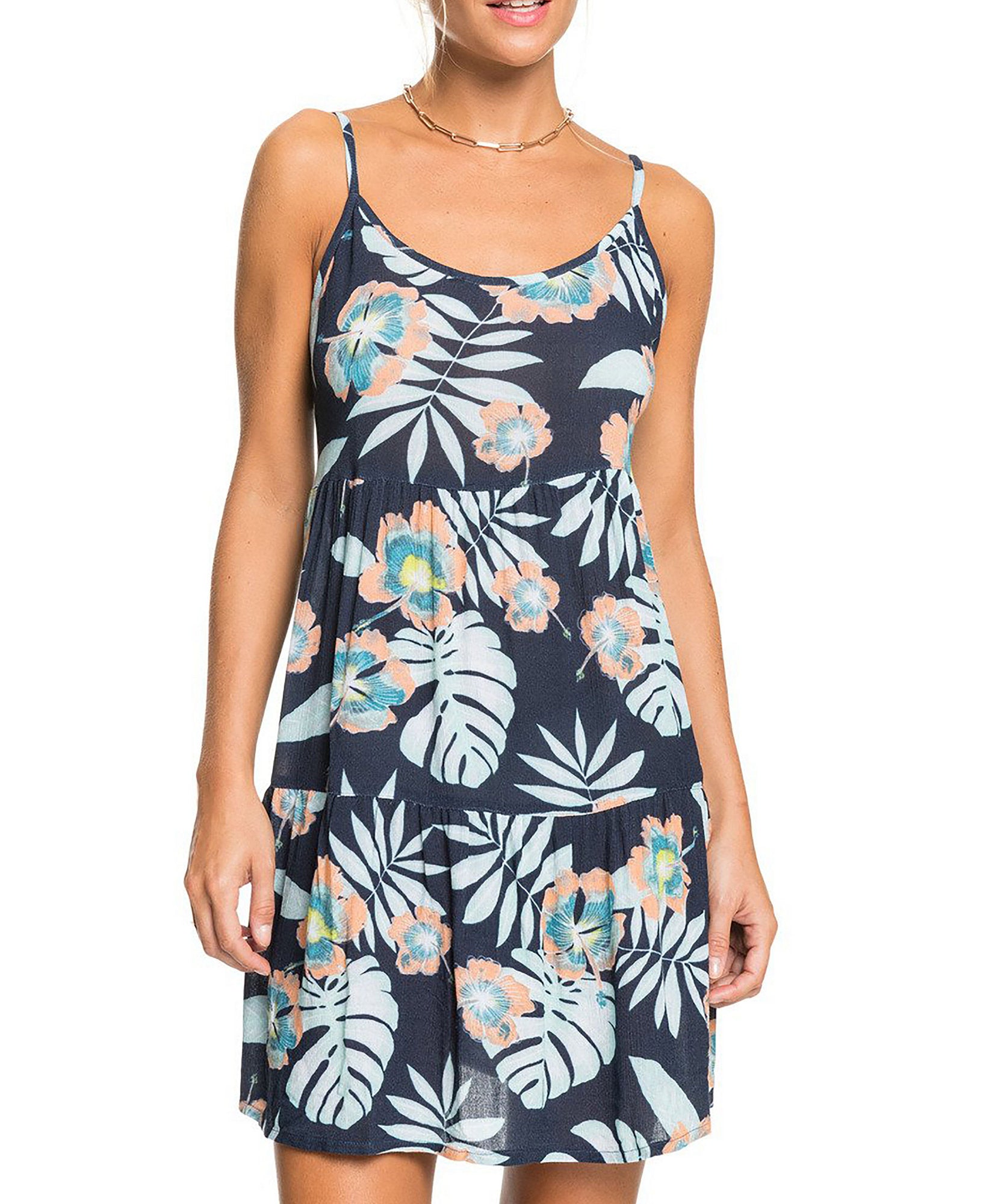 Roxy Women Printed Sand Dune Cover Up Dress Mood Indigo