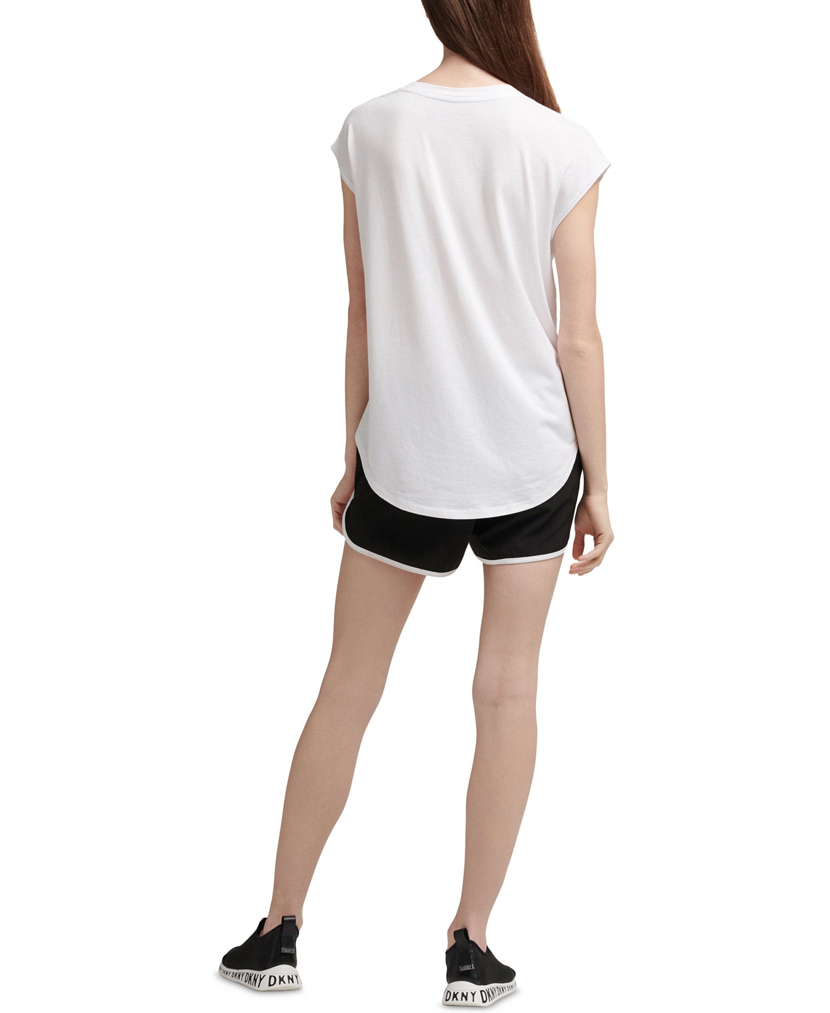 DKNY Women Rainbow Logo T Shirt