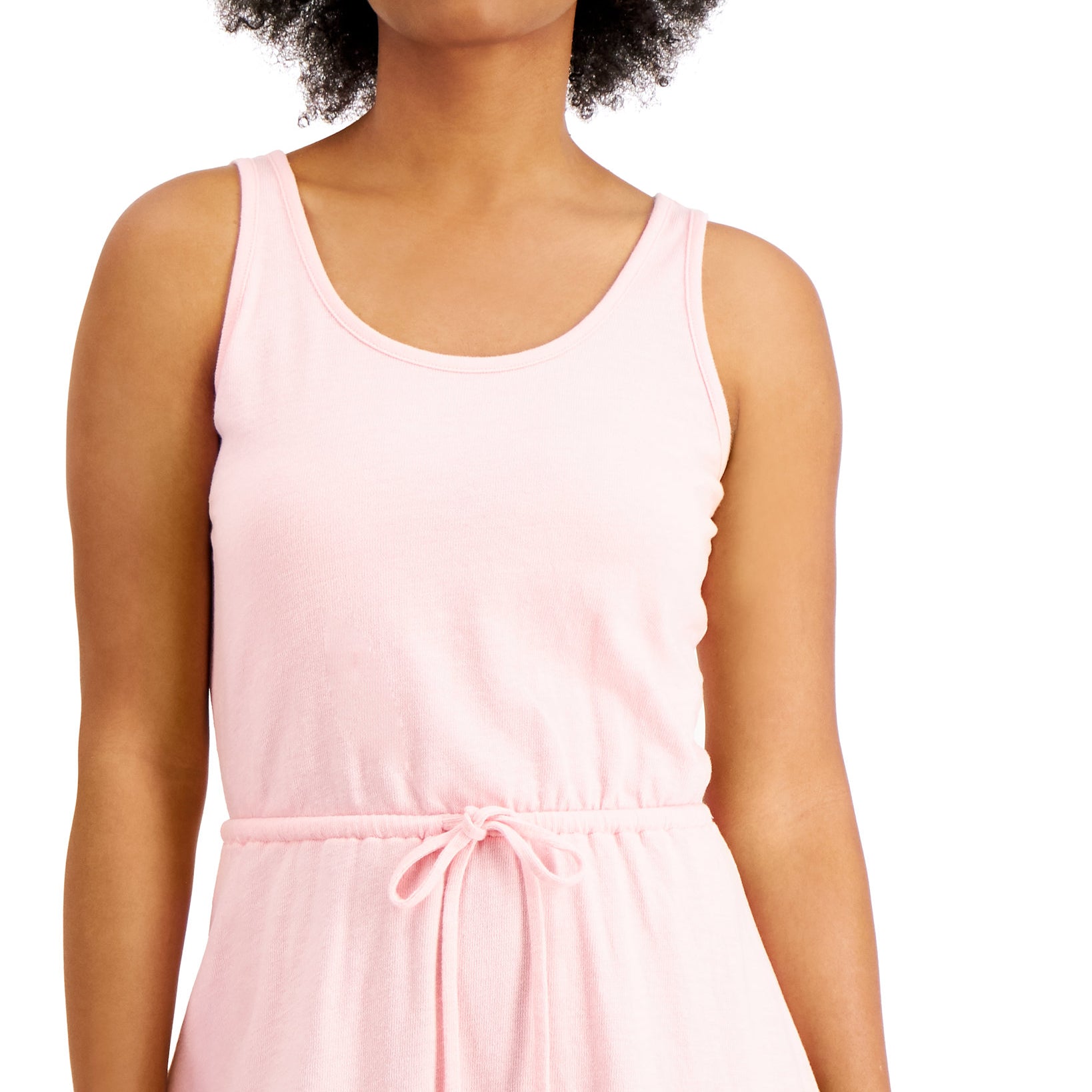 Style & Co Women Drawstring Waist Cotton Midi Dress