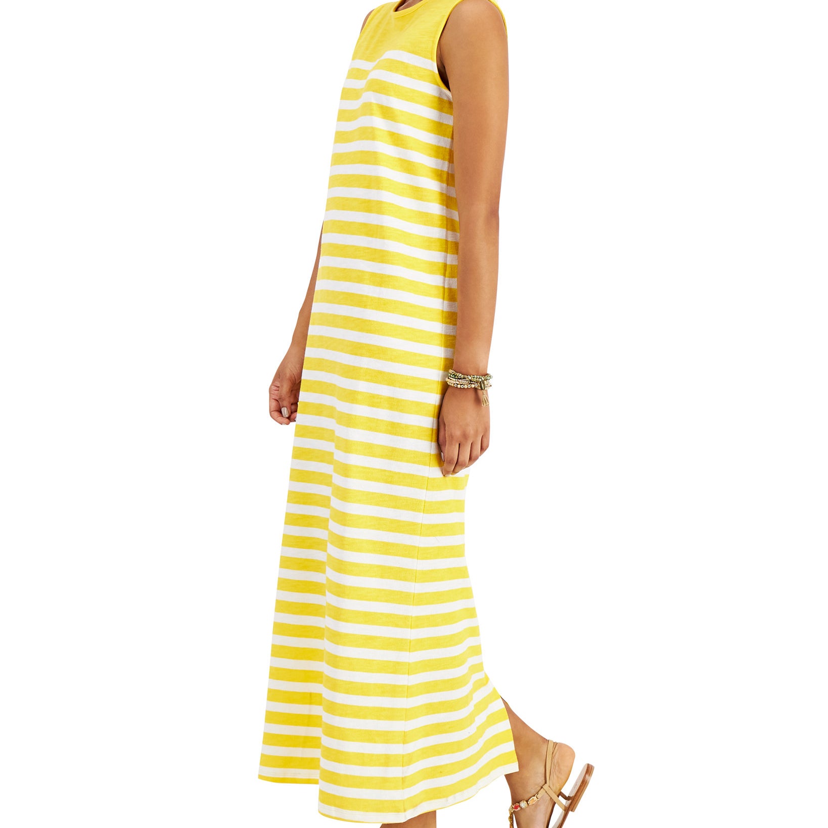 Style & Co Women Cotton Striped Sleeveless Dress