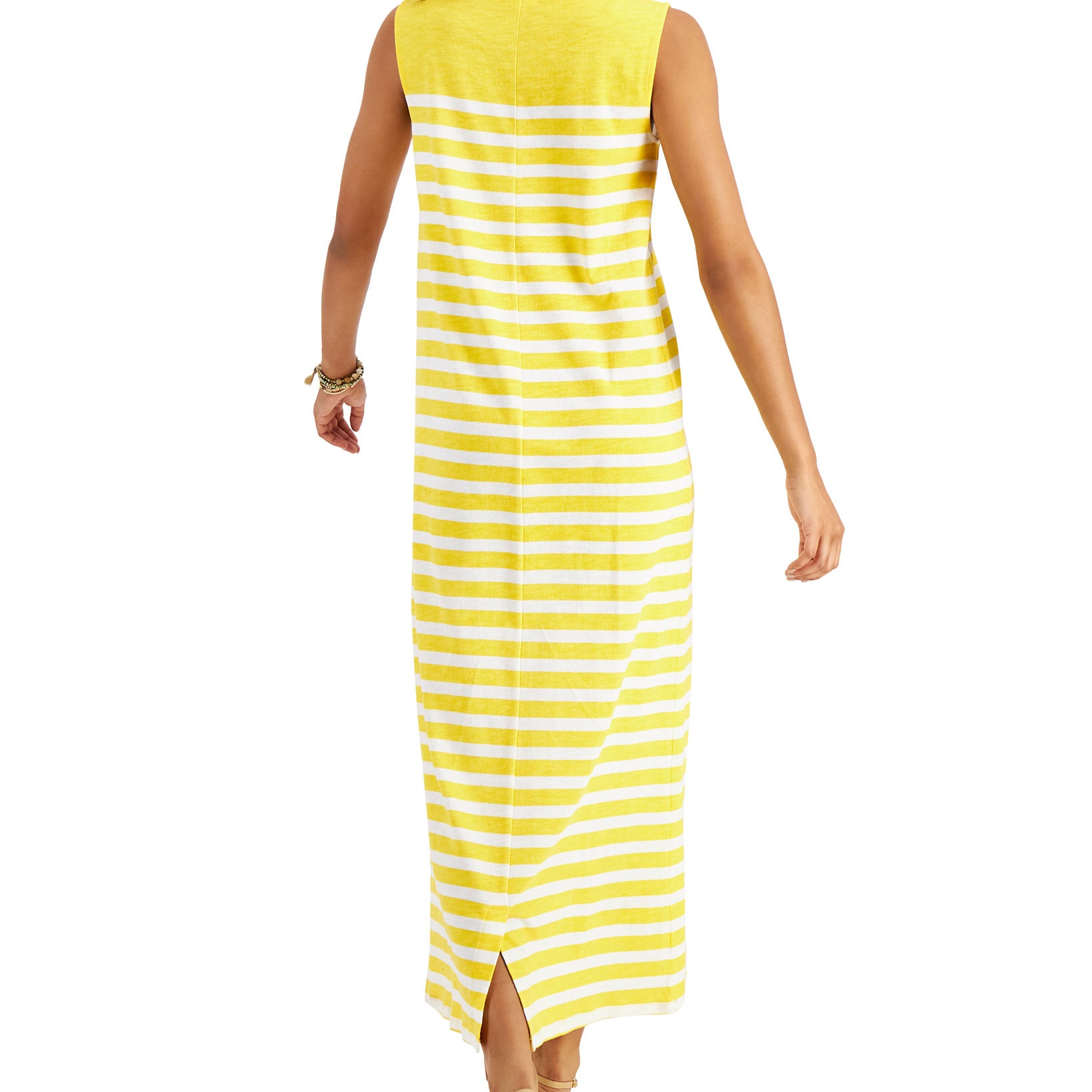 Style & Co Women Cotton Striped Sleeveless Dress