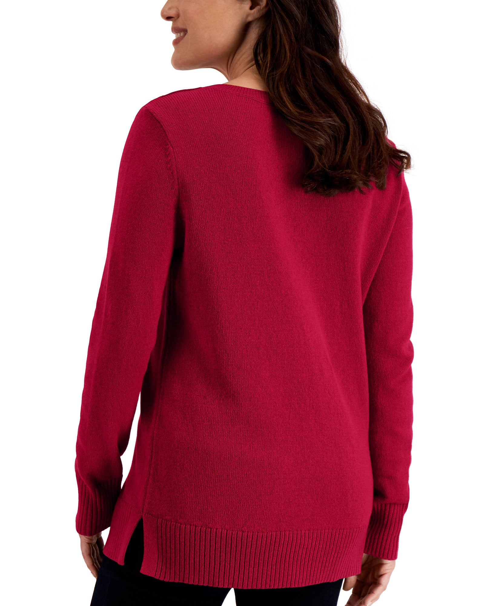 Karen Scott Women Crossover V Neck Sweater