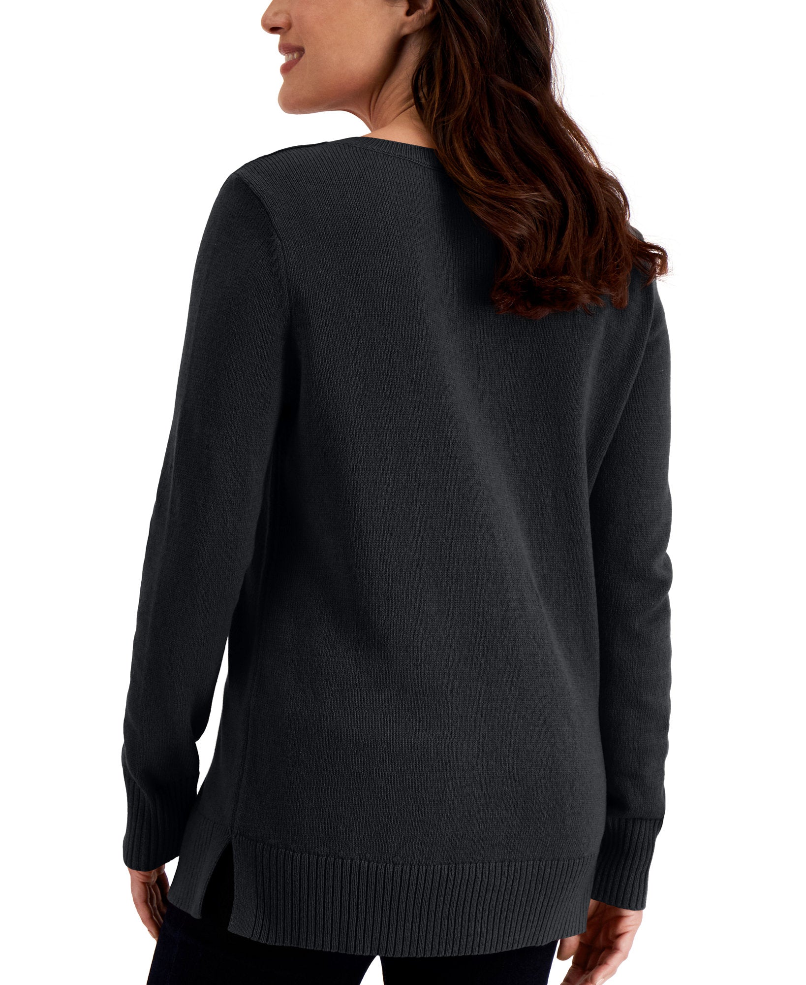 Karen Scott Women Crossover V Neck Sweater
