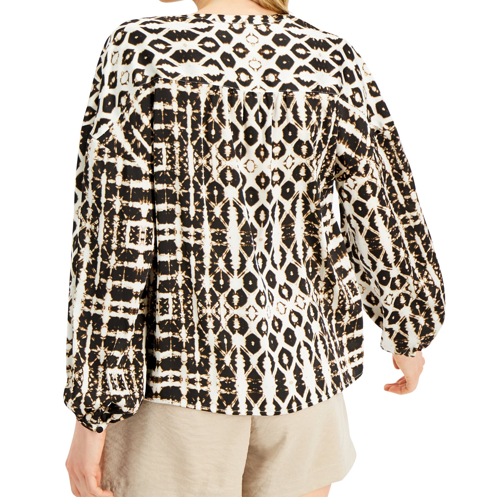 INC International Concepts Women Tie Dyed Peasant Top