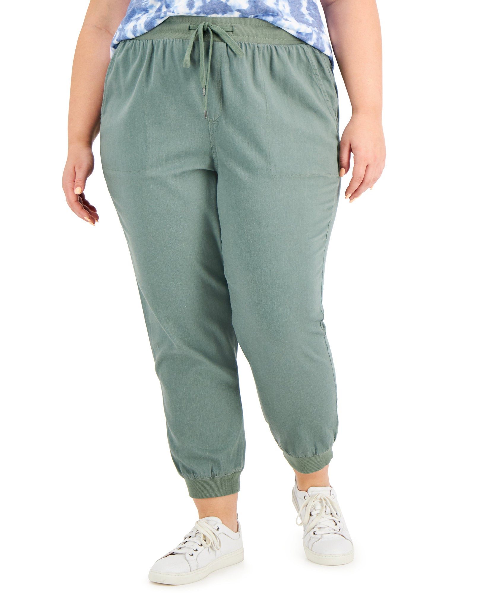 Style & Co Women Plus Jogger Pants New Pale Sage