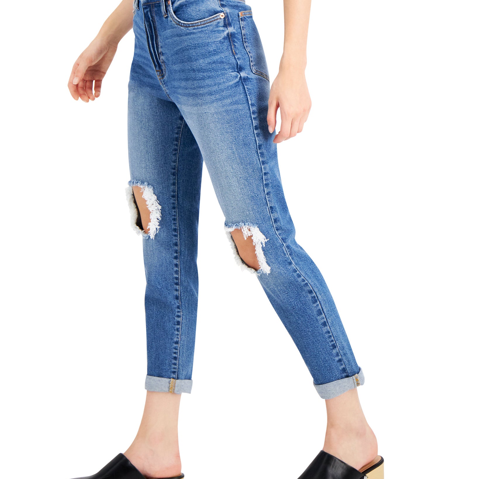 Celebrity Pink Women Ripped Mom Jeans