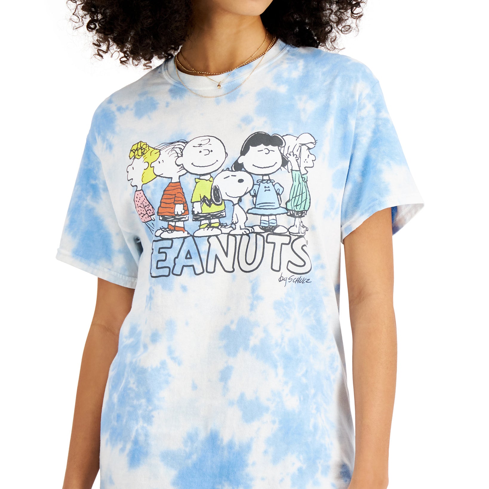 Peanuts Women Peanuts Cotton Tie Dyed T Shirt