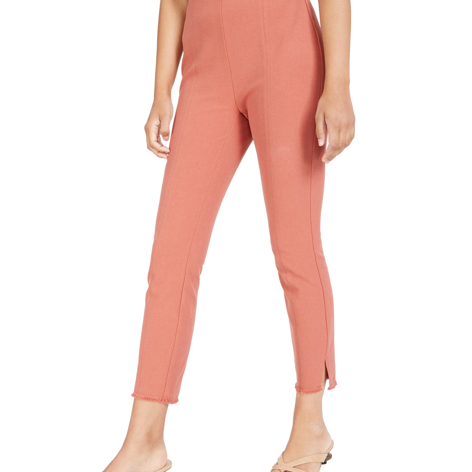 Alfani Women Fringe Hem Pull On Pants Cedar Chest