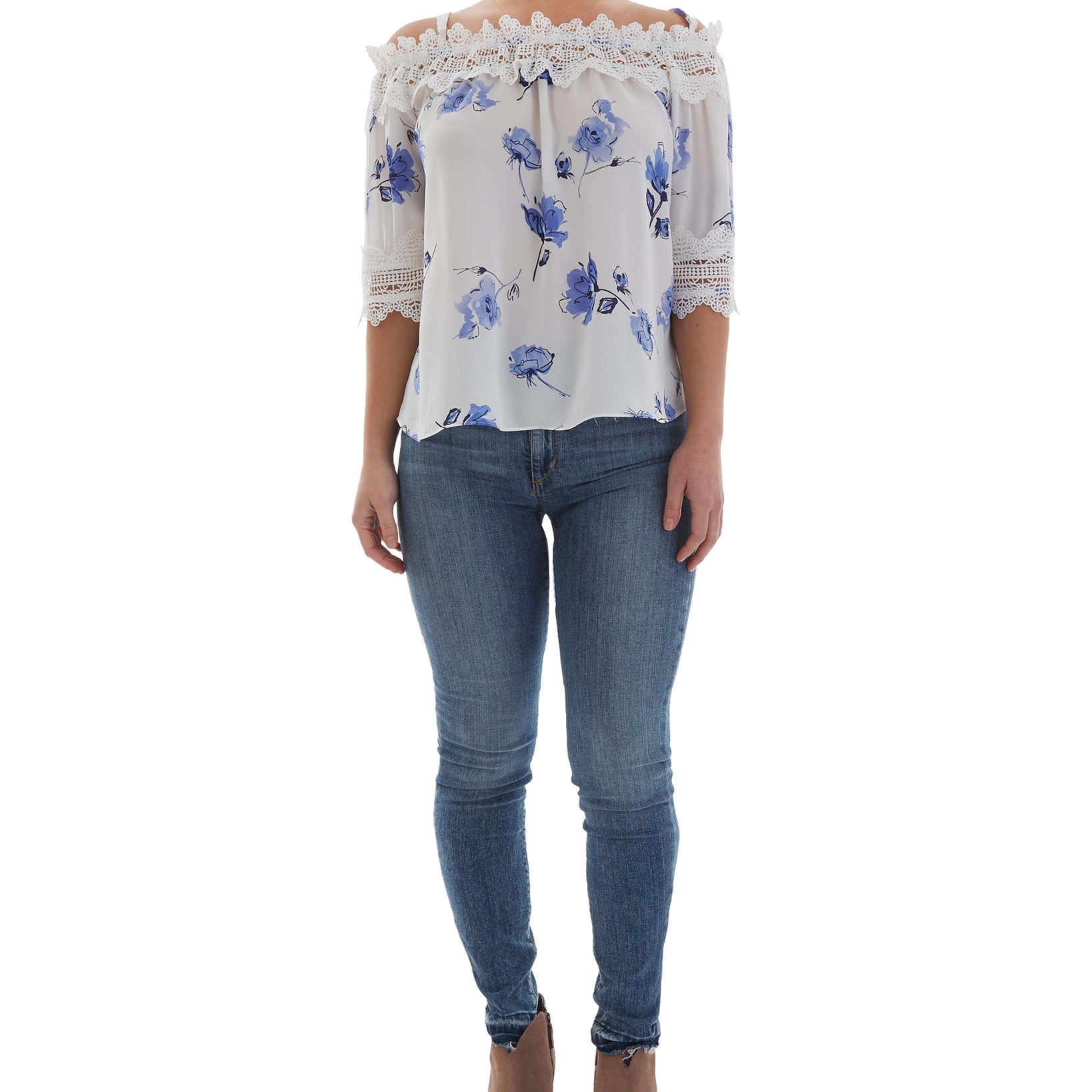 BCX Women 3 4 Sleeve Button Up Top