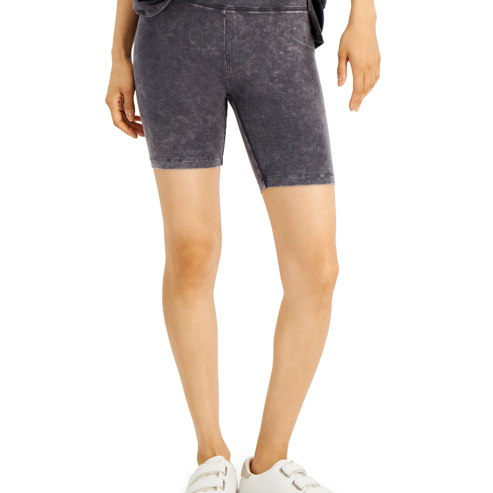 Hippie Rose Women High Rise Biker Shorts Mineral Charcoal