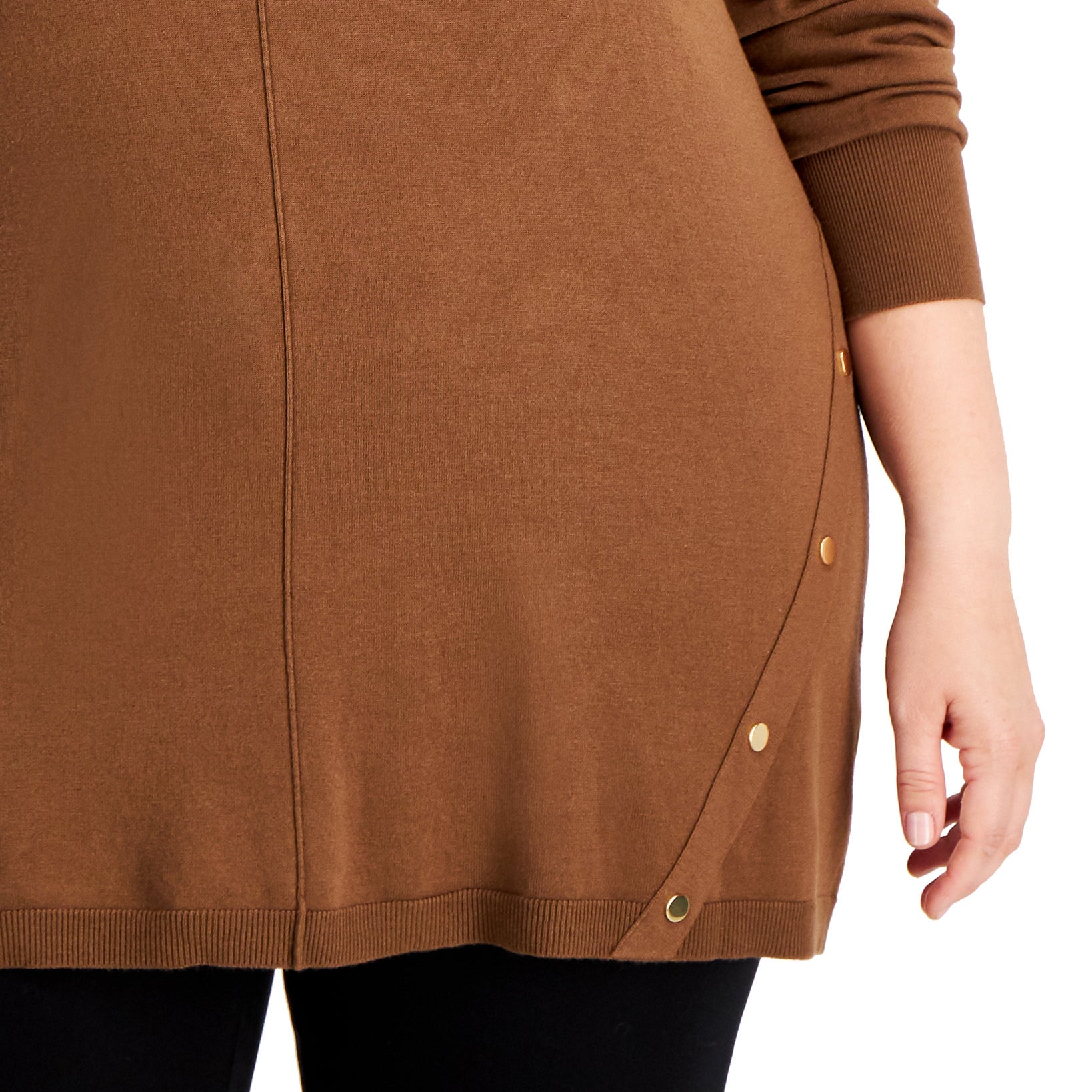 JM Collection Women Plus Studded Hem Sweater