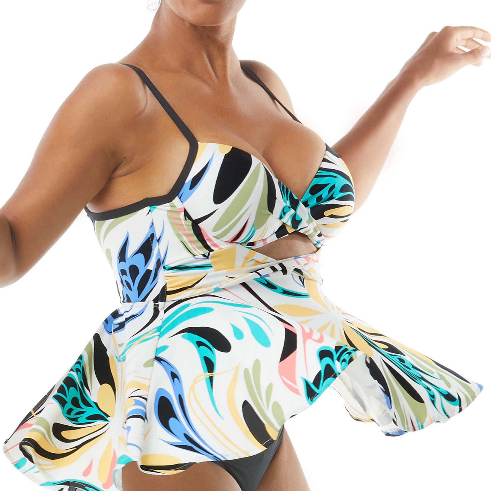 Coco Reef Women Icon Twist Bra Size Underwire Tankini Top