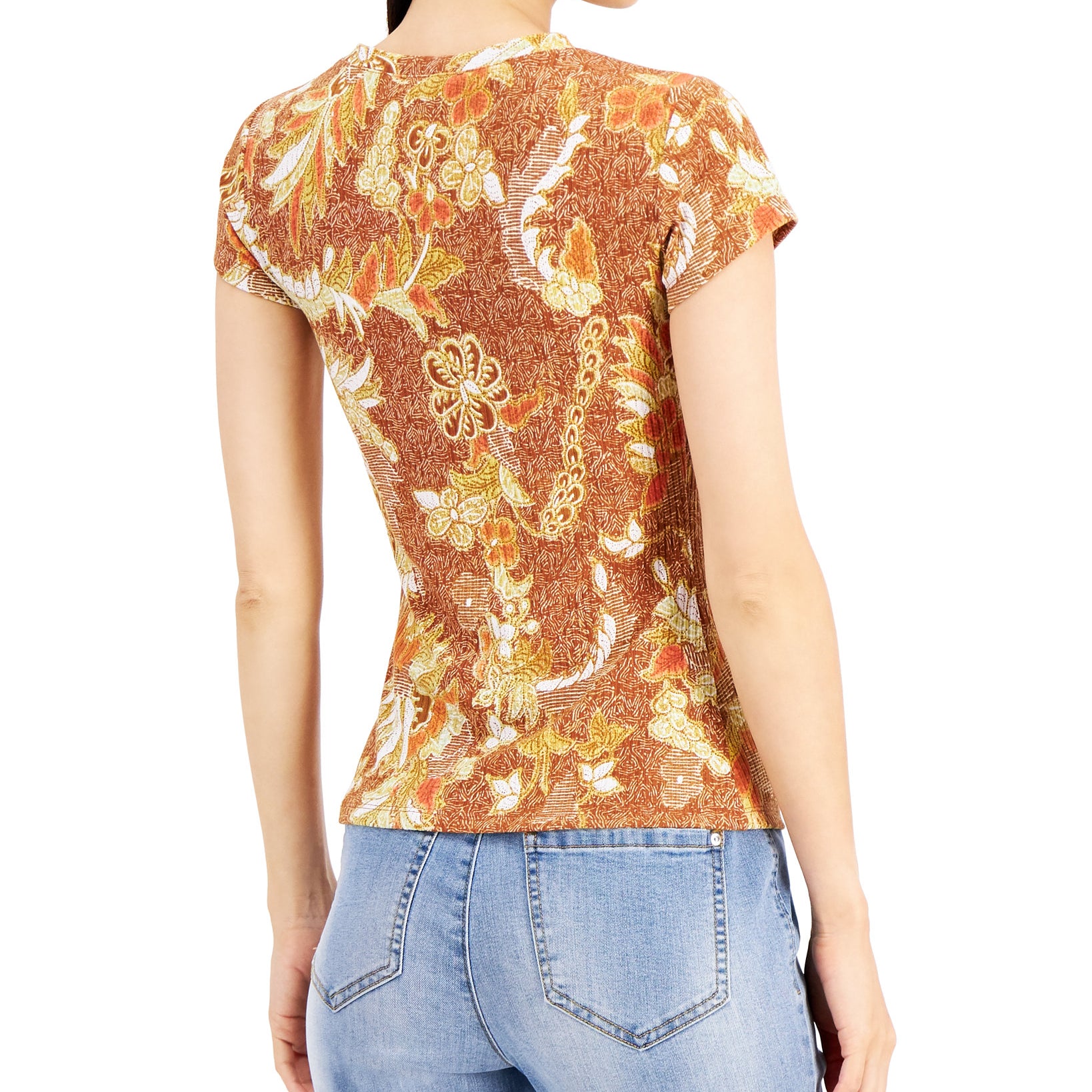 INC International Concepts Women Floral Print T Shirt
