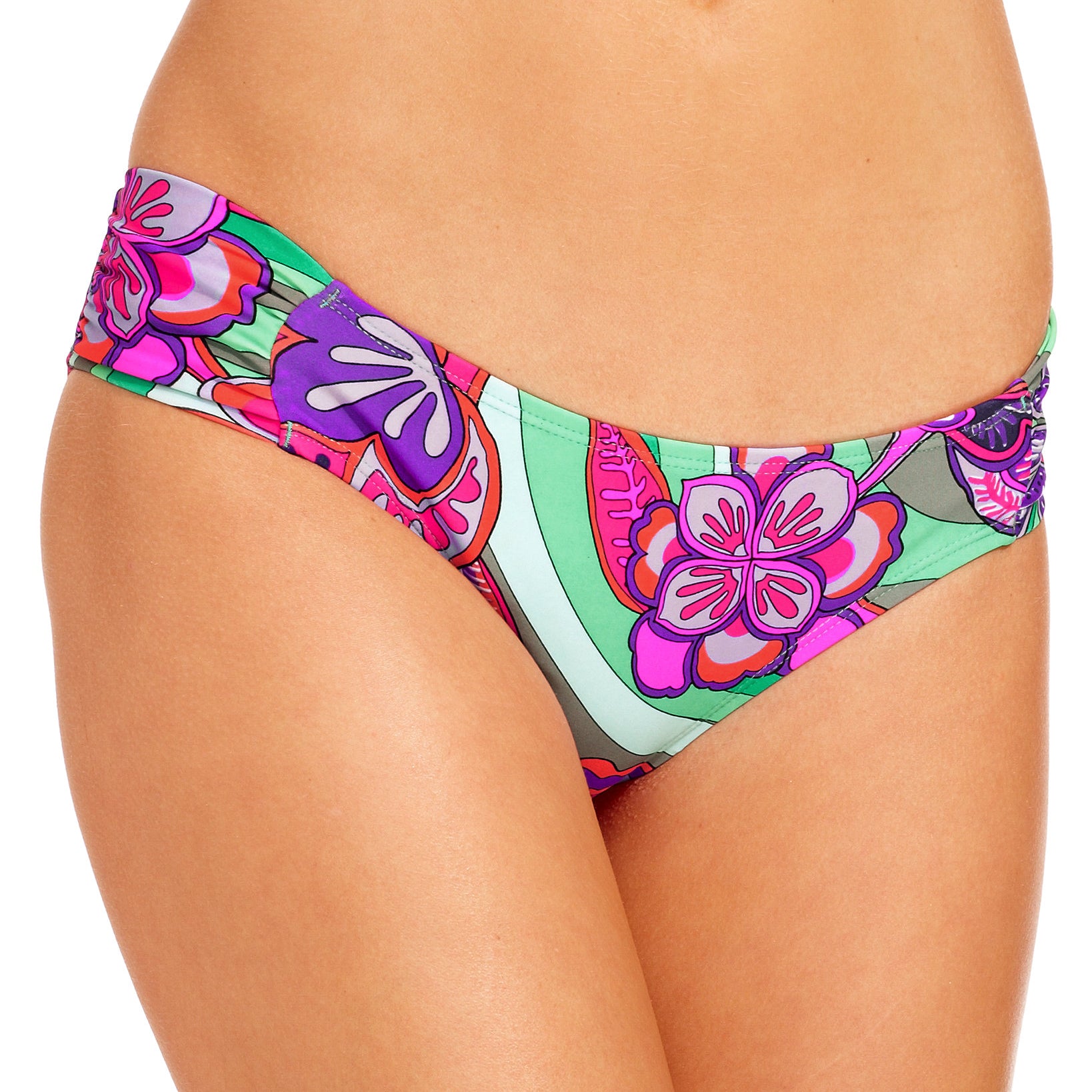 Raisins Juniors Tropical Floral Print Bikini Bottom Aqua