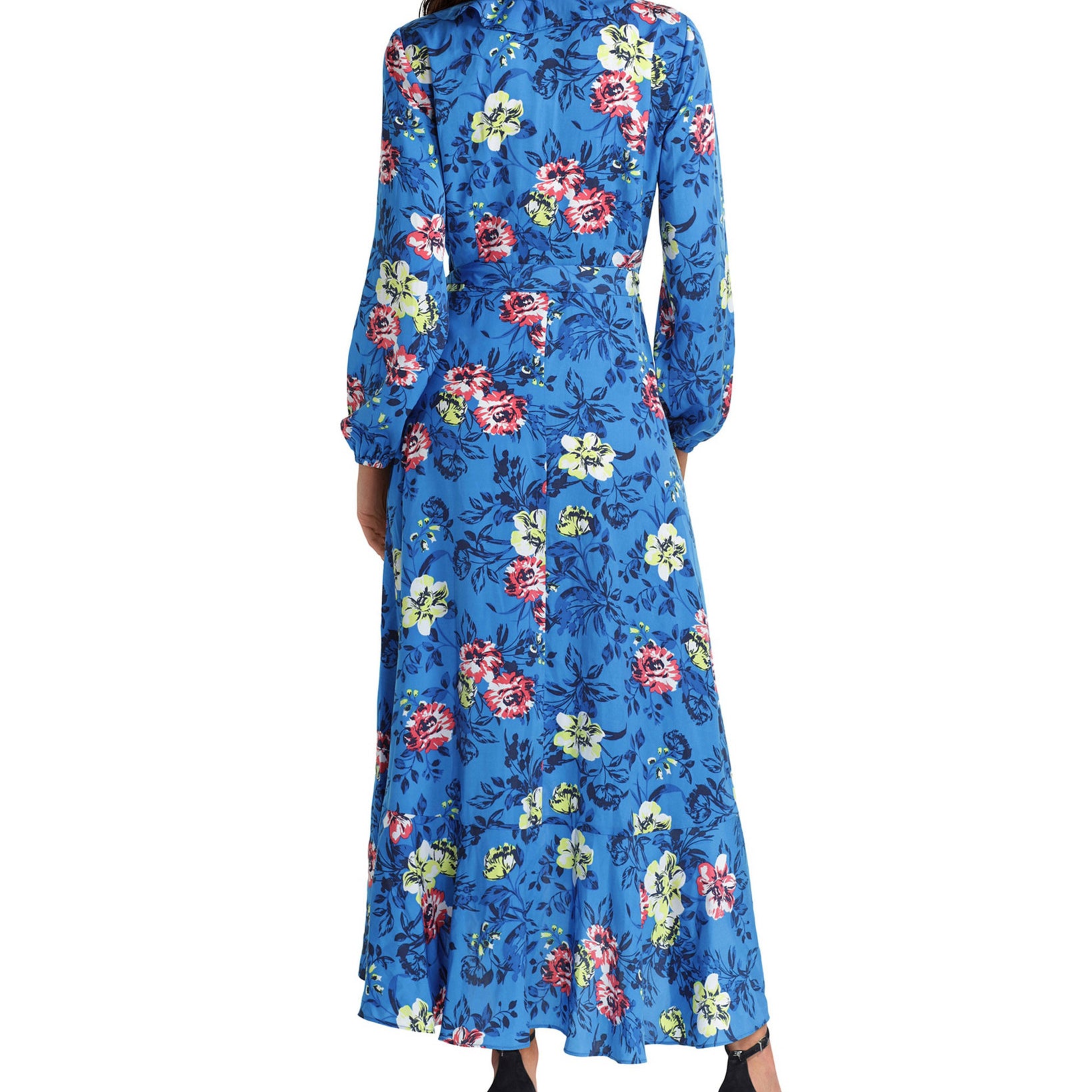 Gigi Parker Women Wrap Dress with Ruffle Neckline