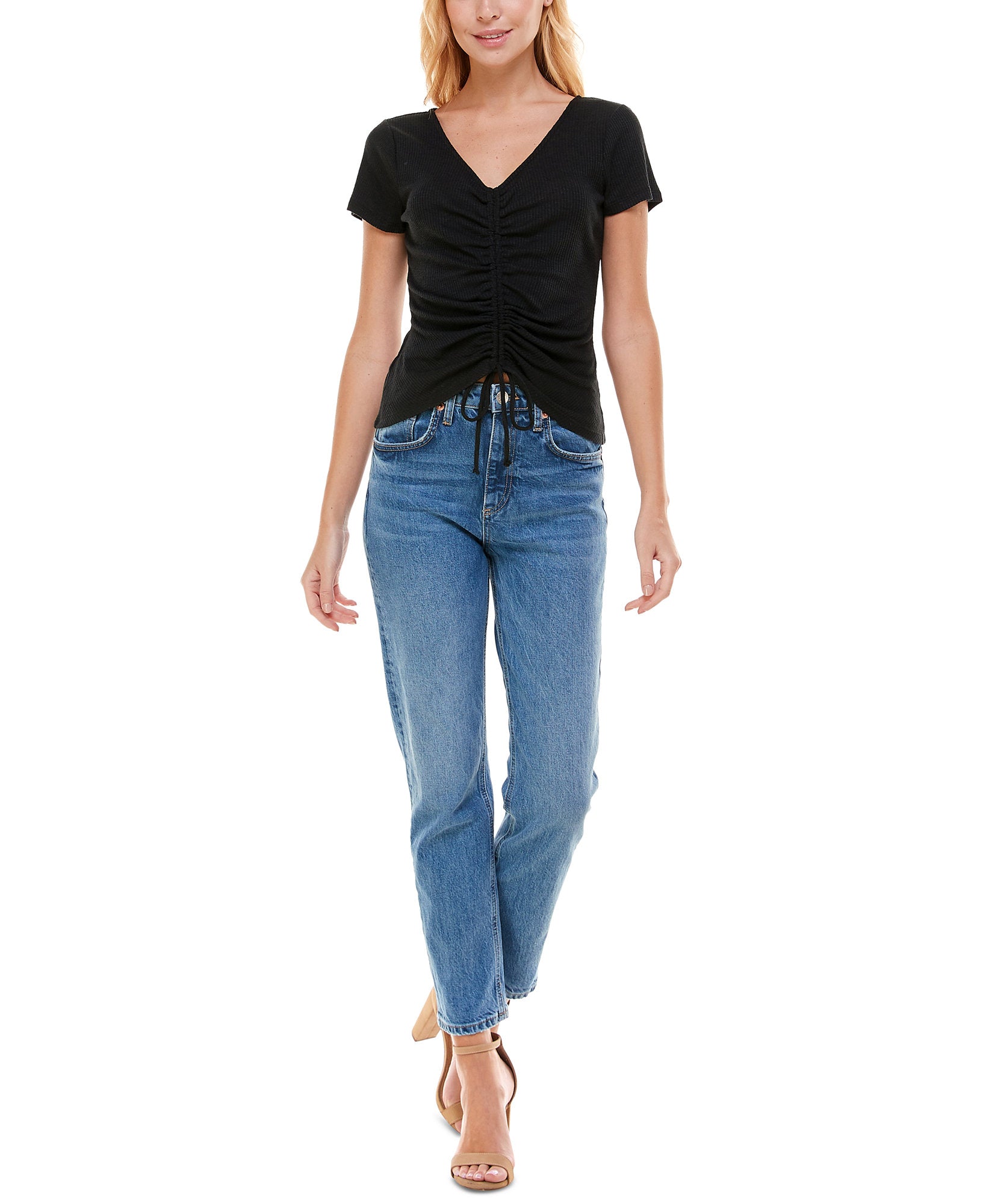 Ultra Flirt Women Ruched Front Top
