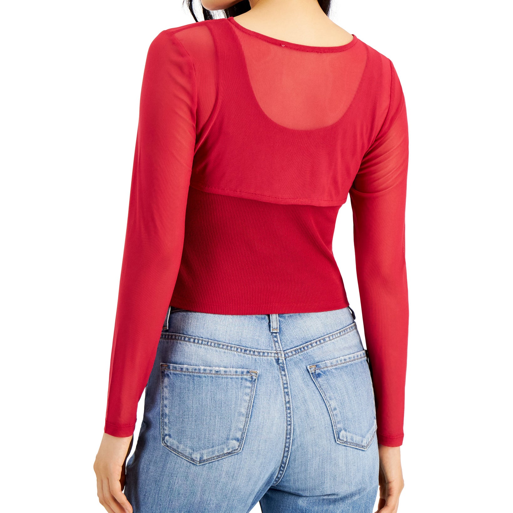 Crave Fame Women 2 Pc. Mesh Bolero Tank Top Set