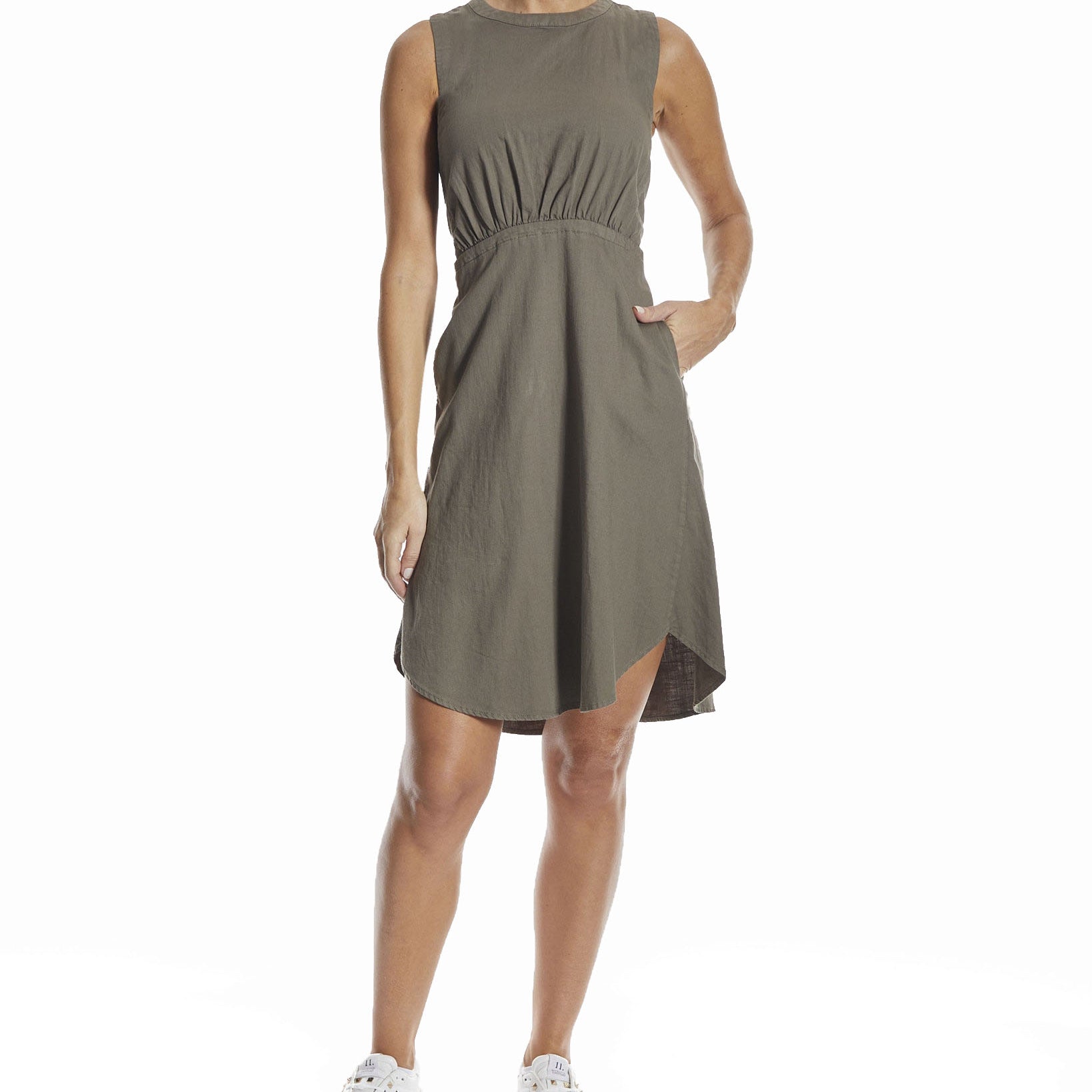 OAT Women Crewneck Dress Army Green