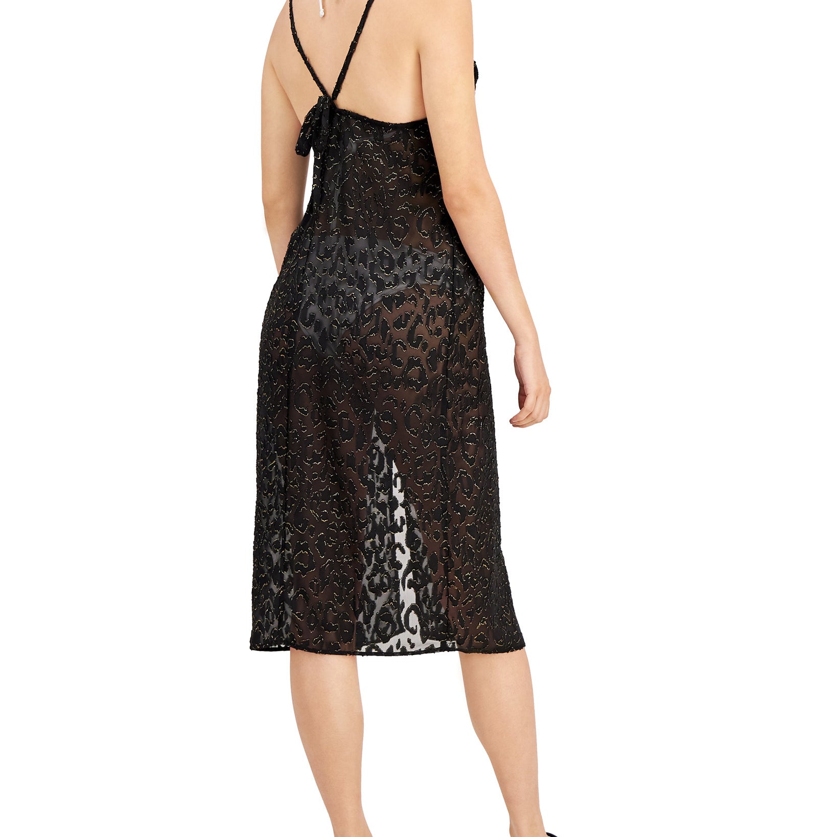 Miken Women Lurex Animal Print Midi Cover Up Dress