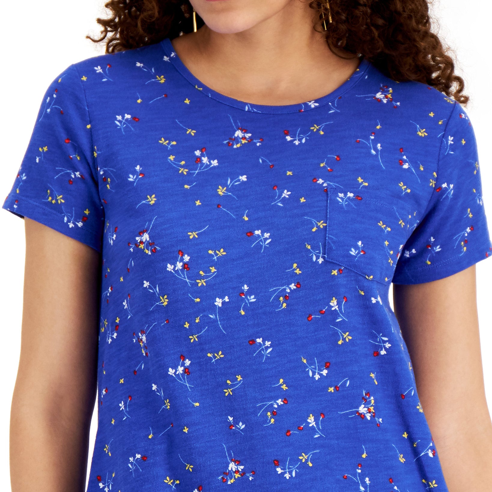 Style & Co Women Petite Cotton Print T Shirt Dress