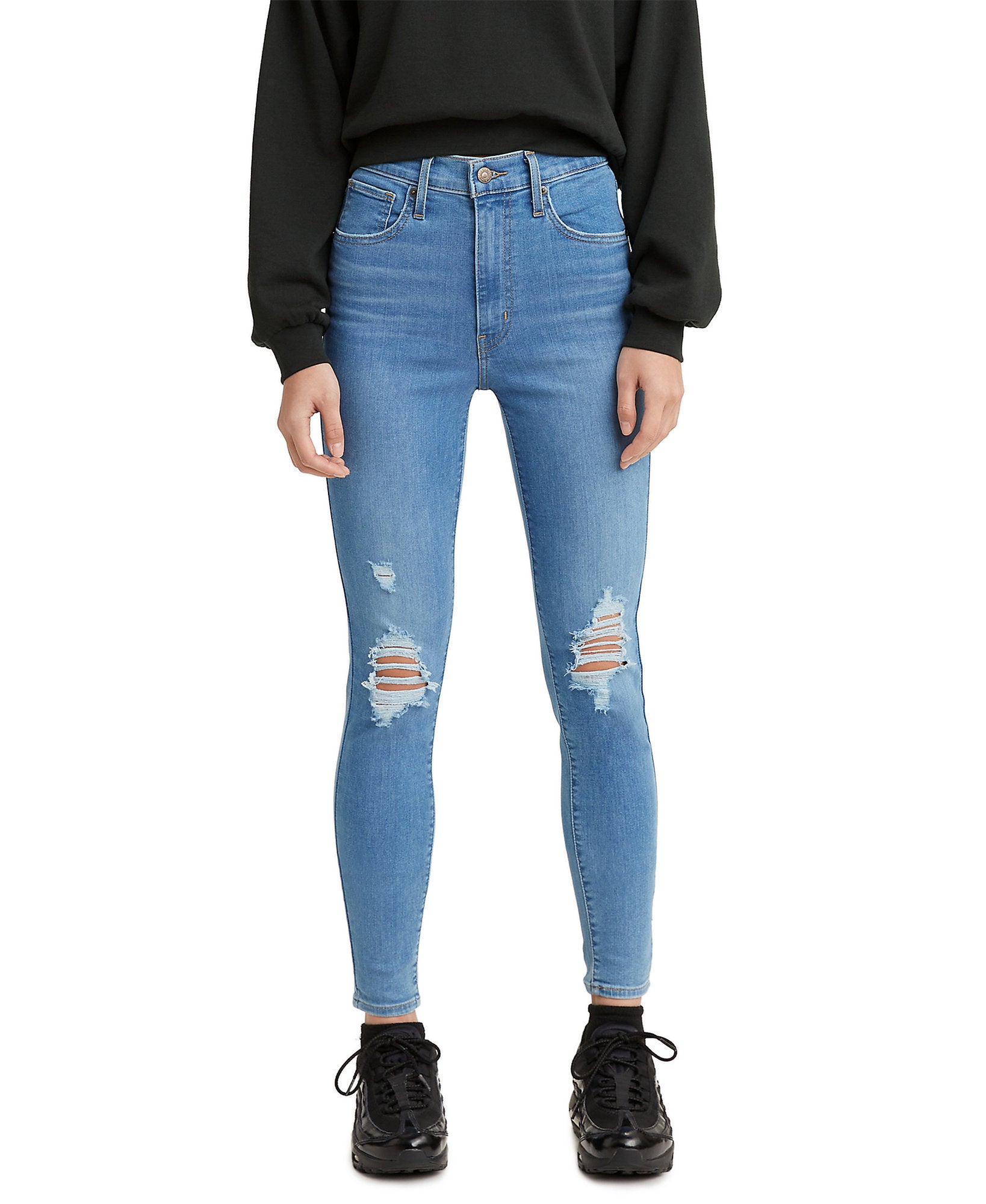 Levis Women Mile High Super Skinny Jeans in Short Length Arctic Wash